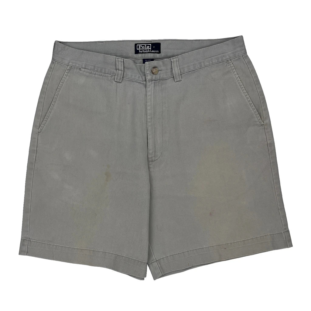 Polo By Ralph Lauren Chino Shorts - 34W 8L Grey Cotton Refurbished - Thrifted (note: this is a term often used to describe second- refurbished available on Cerqular