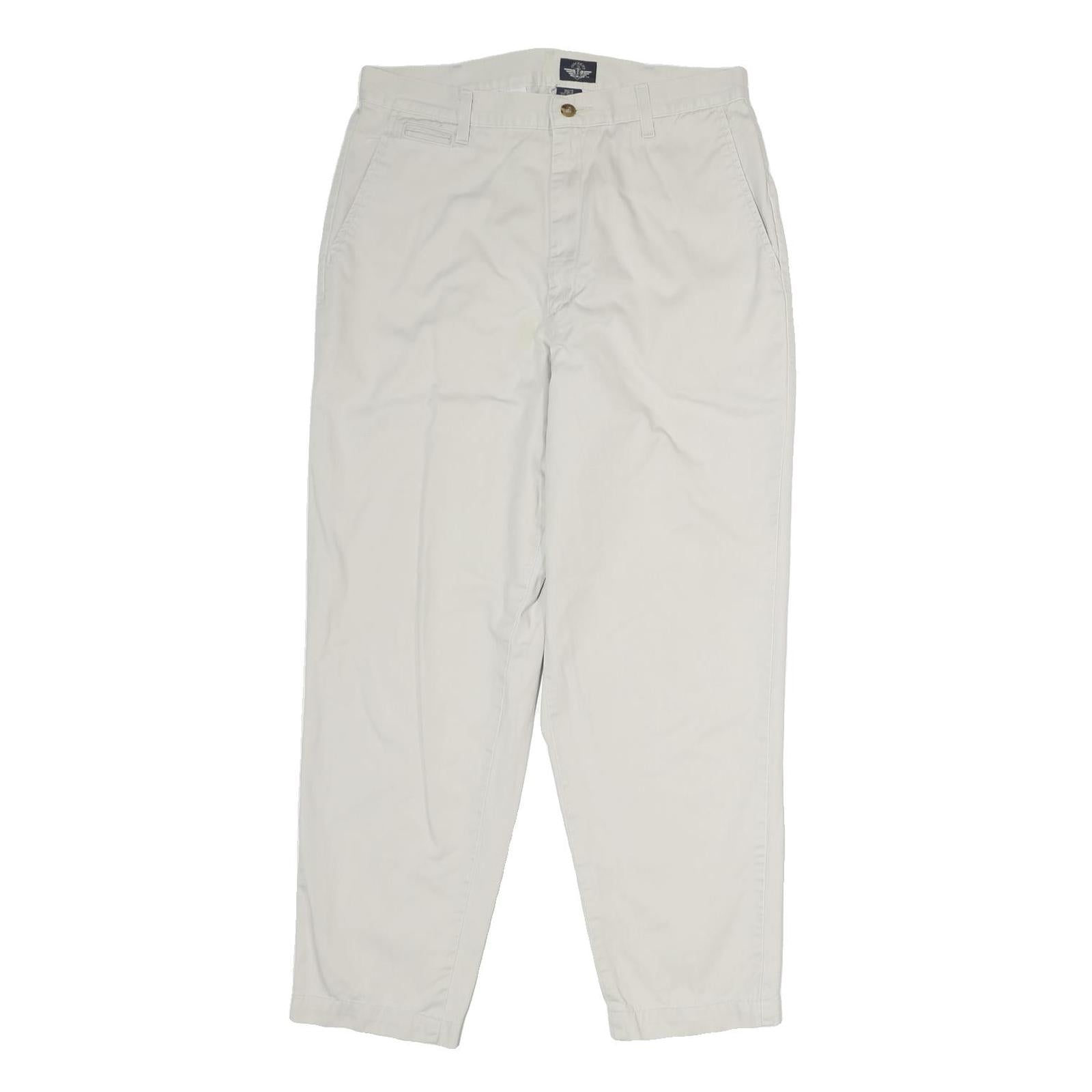 DOCKERS Womens Regular Beige Cotton Blend Trousers W30 L27 Comfortable Zip Refurbished - N/A refurbished available on Cerqular