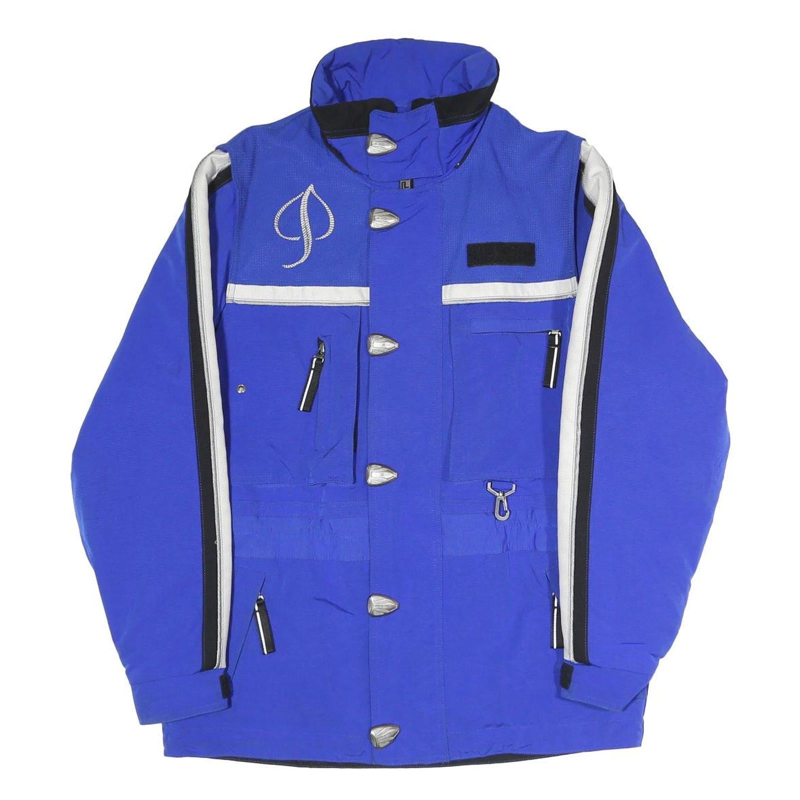 PHENIX Womens Blue & White Zip Jacket S Polyester Blend Logo Embroidered Refurbished - N/A refurbished available on Cerqular