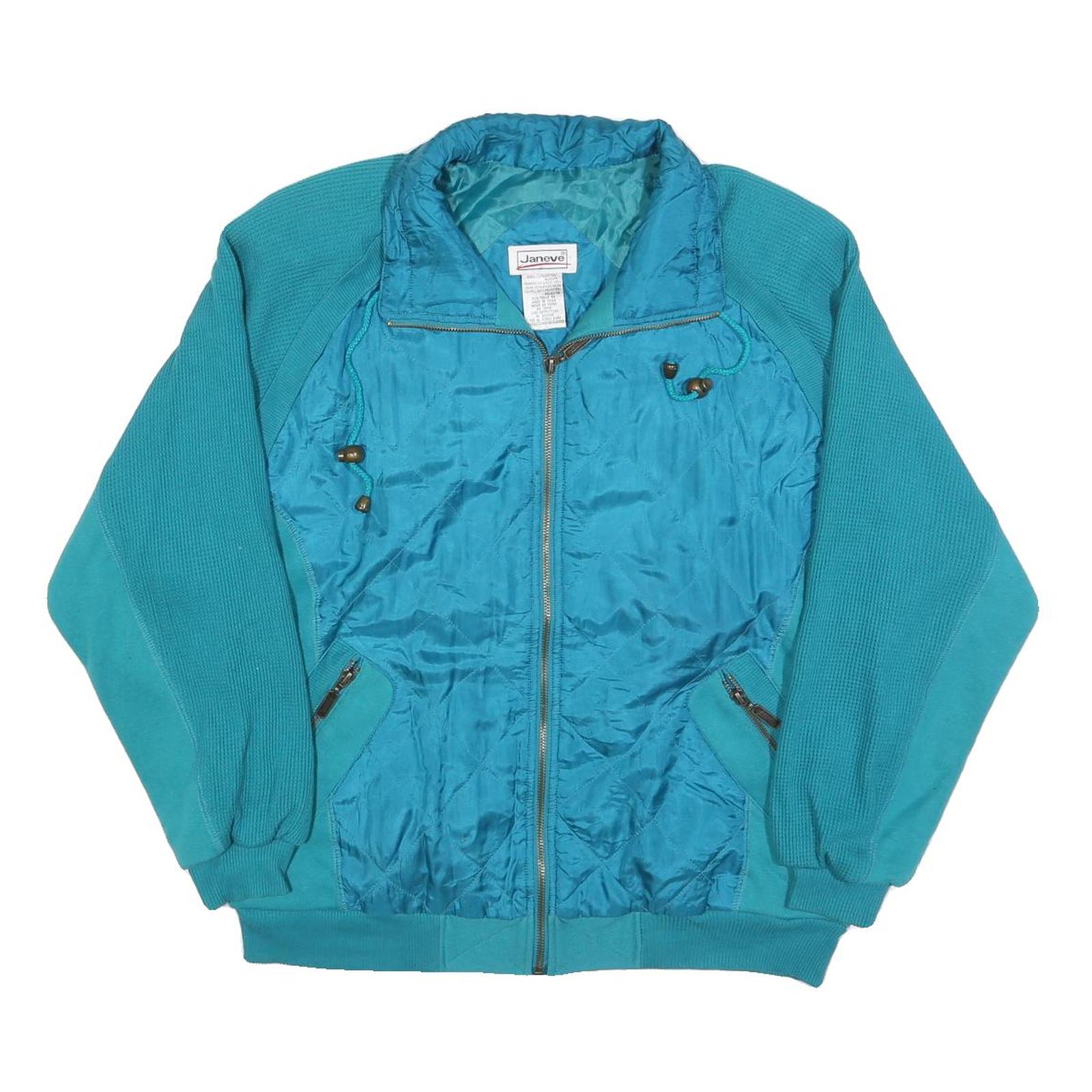 JANEVE Womens Blue Collared M Casual Polyester Sweatshirt Zip Up Refurbished - N/A refurbished available on Cerqular