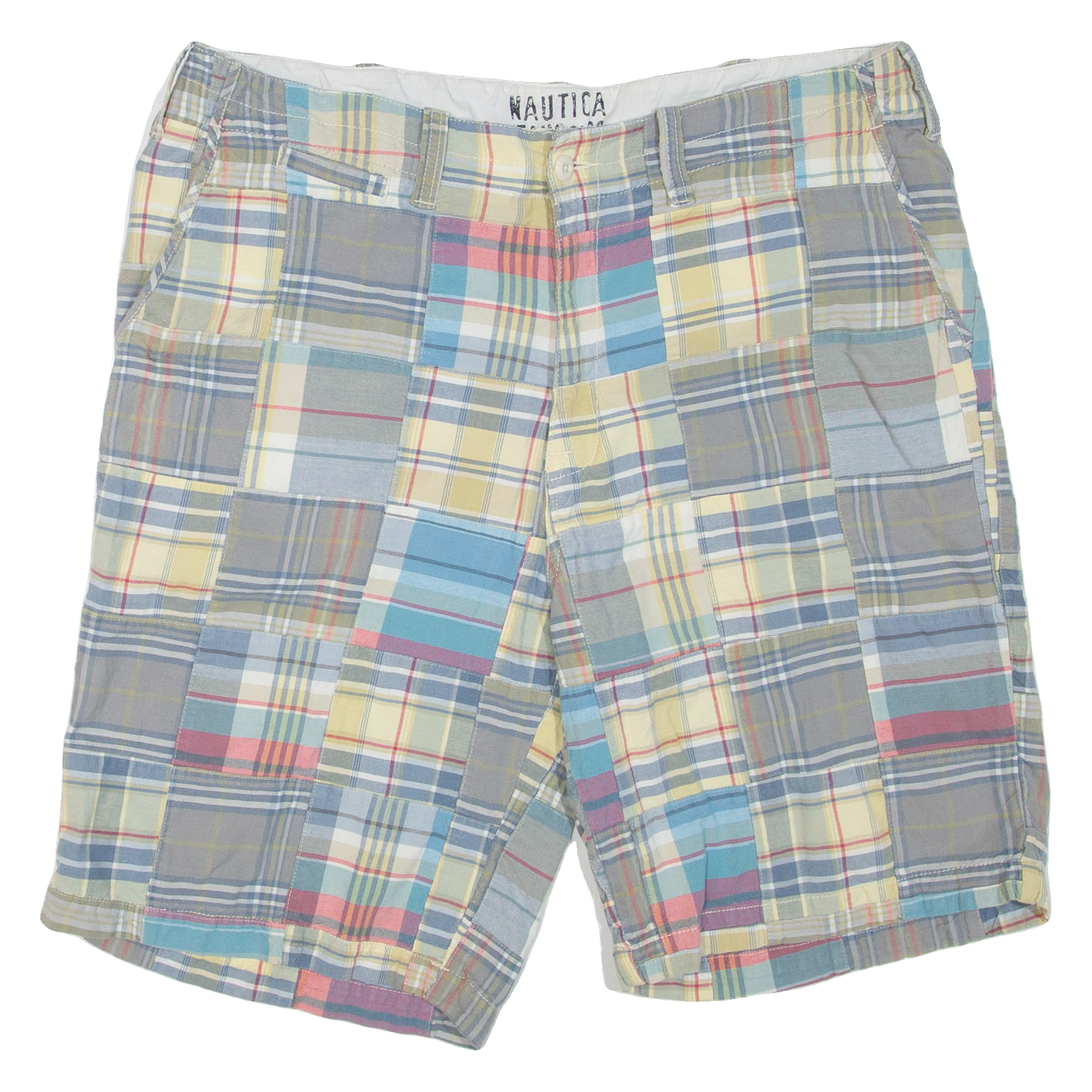 NAUTICA Mens Casual Shorts Grey Check XL W40 Refurbished - N/A refurbished available on Cerqular