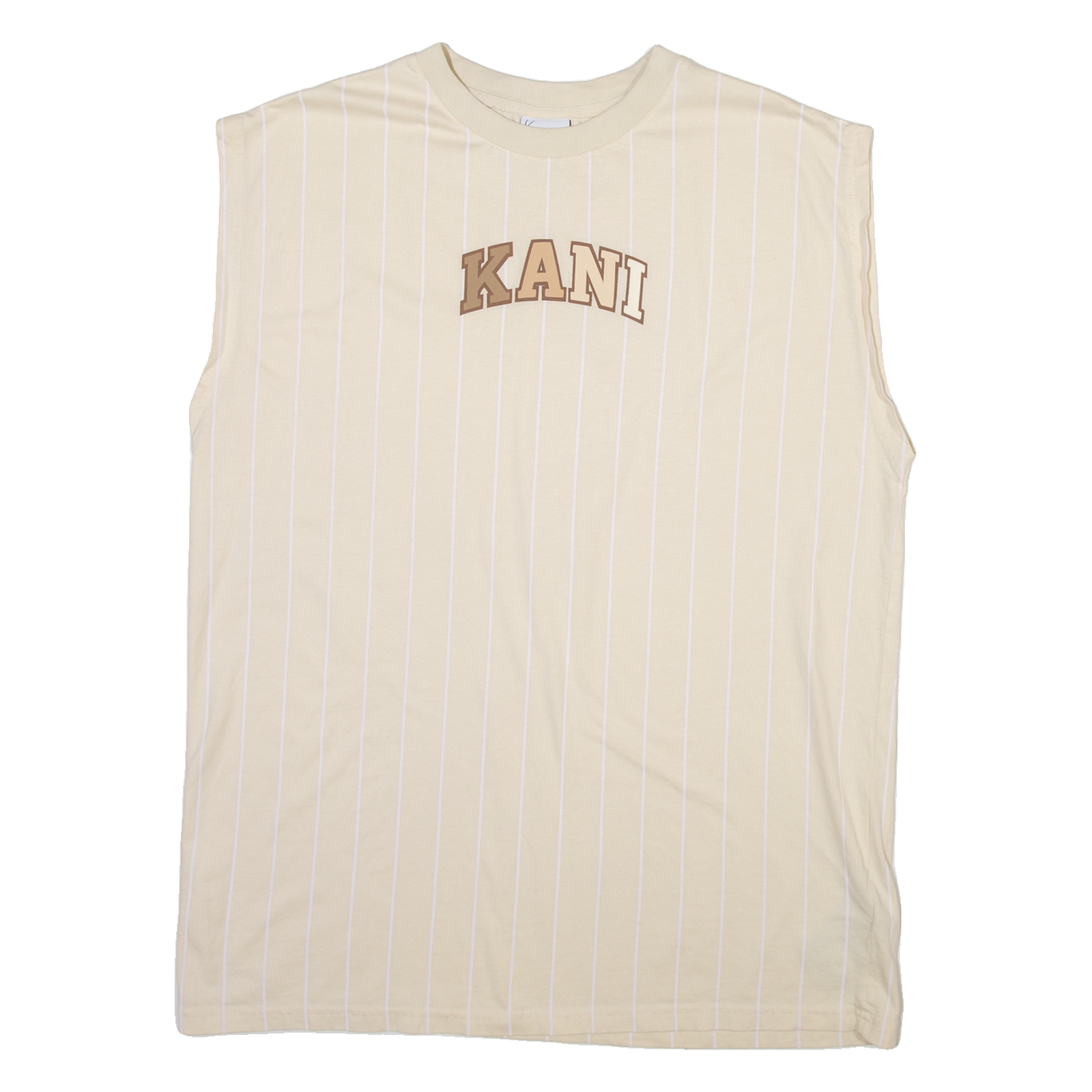 KARL KANI Mens T-Shirt Beige Sleeveless L Refurbished - N/A refurbished available on Cerqular