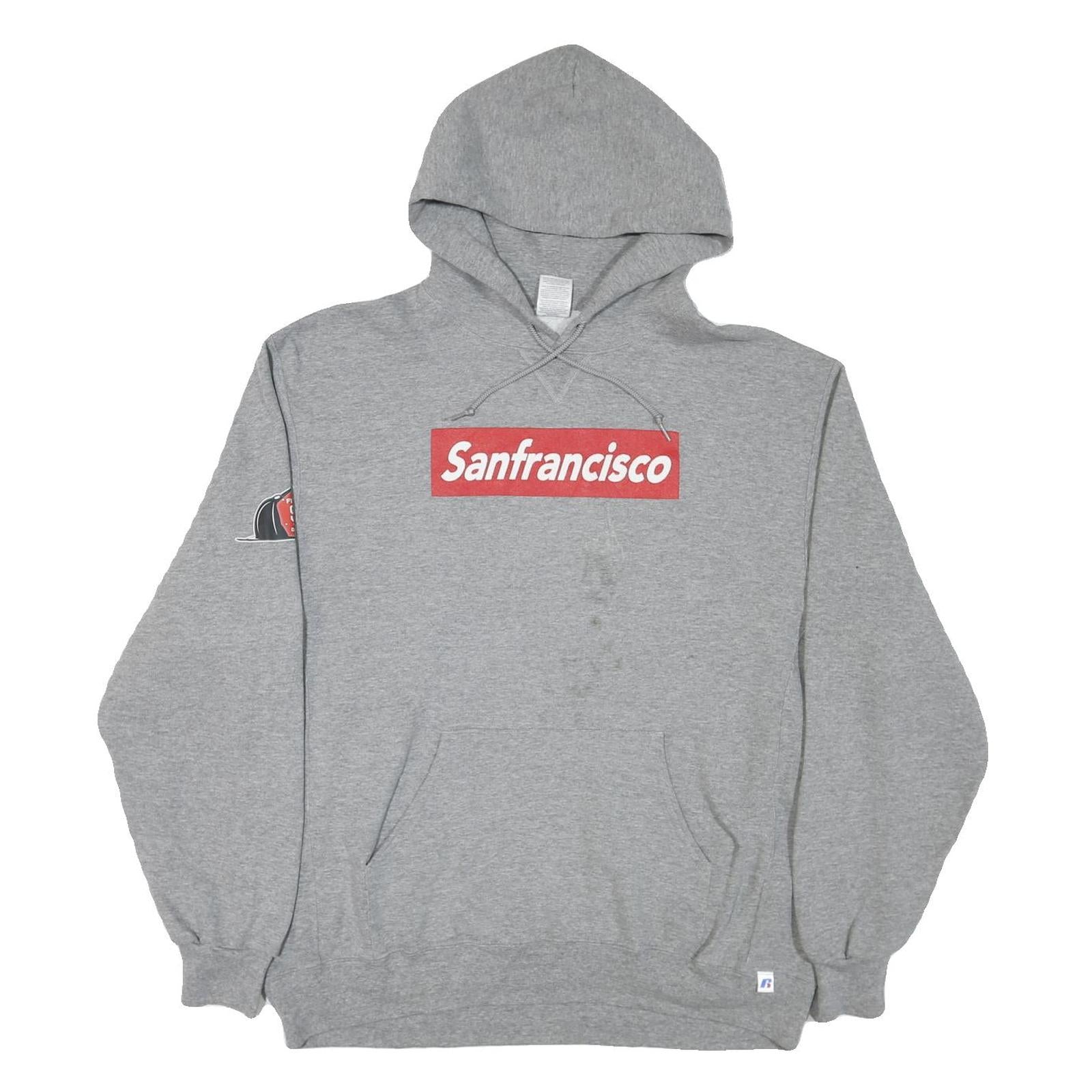 RUSSELL ATHLETIC Mens Grey Sanfrancisco Hoodie XL Cotton Blend Casual Pullover Refurbished - N/A refurbished available on Cerqular