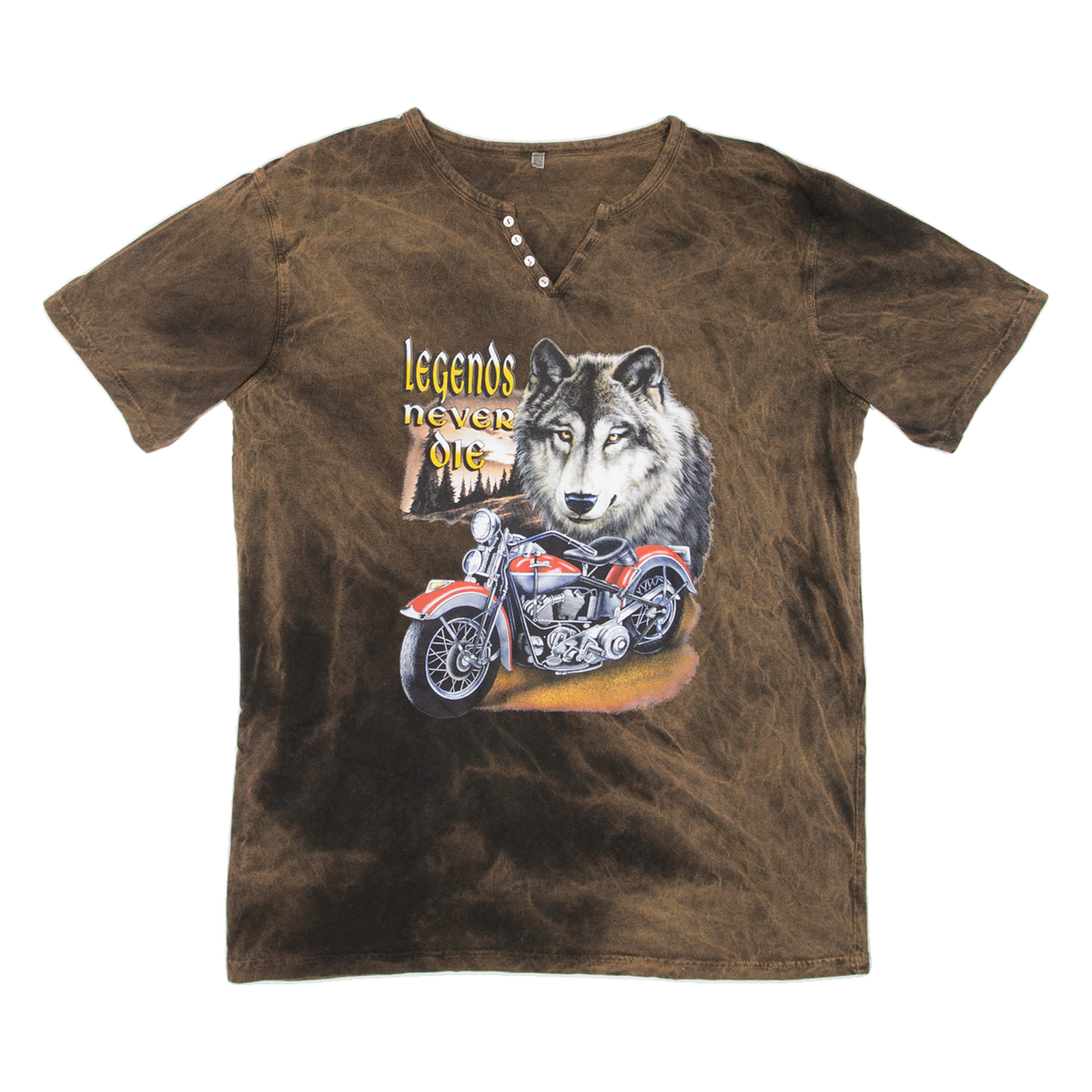 Legends Never Die Mens Tie Dye T-Shirt Brown V-Neck L Refurbished - N/A refurbished available on Cerqular