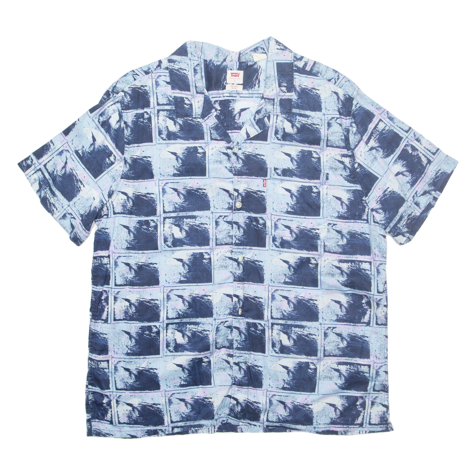LEVI'S Mens Shirt Blue Crazy Pattern Long Sleeve M Refurbished - N/A refurbished available on Cerqular