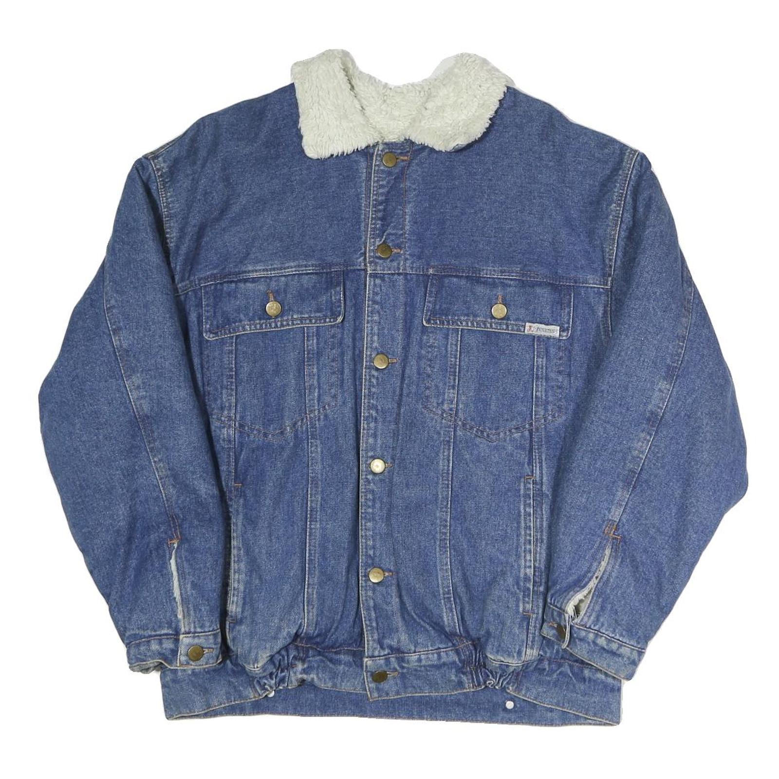 Buy JEANS Mens Blue Cotton Blend Denim Jacket M Button Plain Sherpa Collar Refurbished - $45.49 JEANS Mens Blue Cotton Blend Denim Jacket M Button Plain Sherpa Collar Refurbished - N/A refurbished available on Cerqular