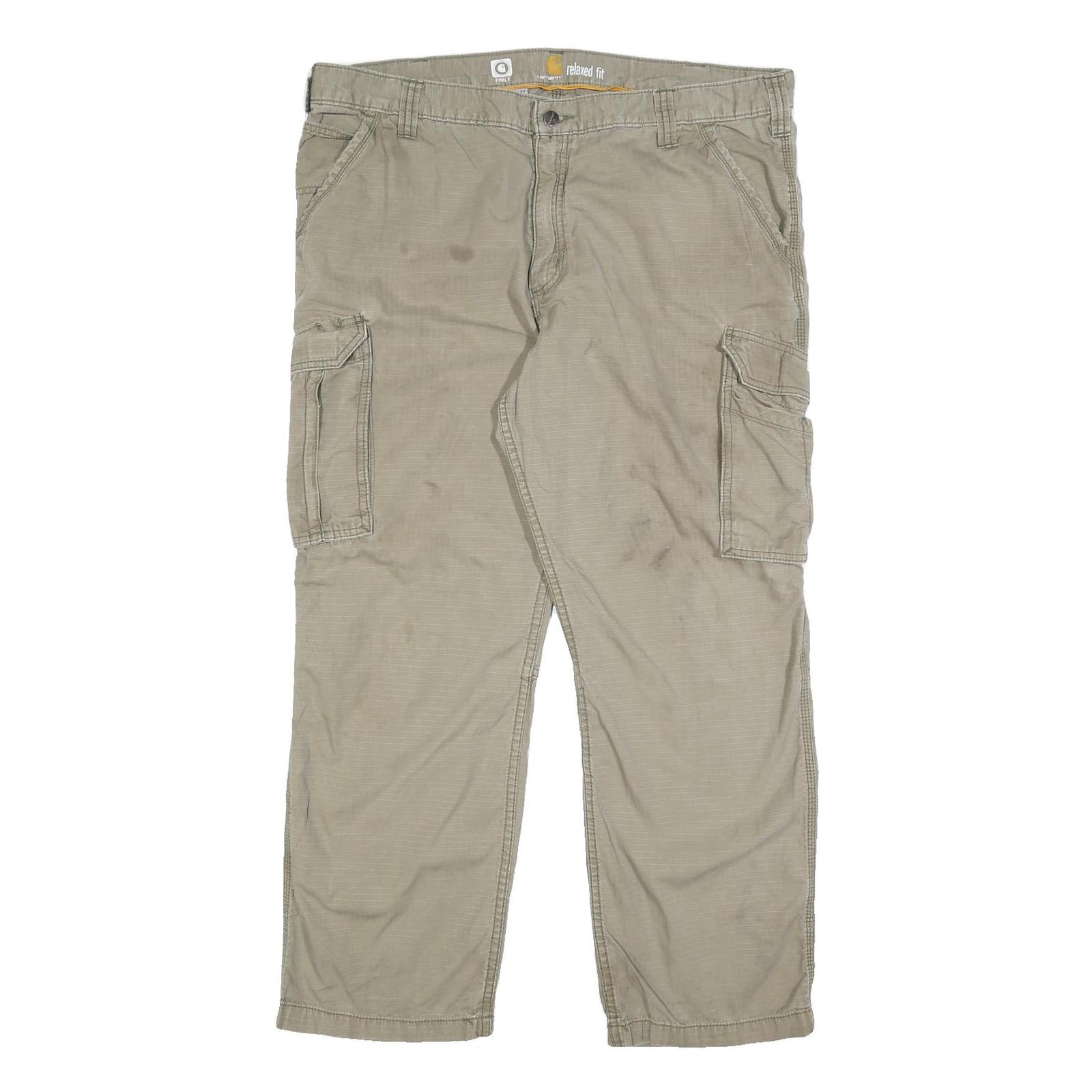 CARHARTT Mens Cotton Beige Relaxed Cargo Trousers W40 L30 Workwear Casual Refurbished - N/A refurbished available on Cerqular