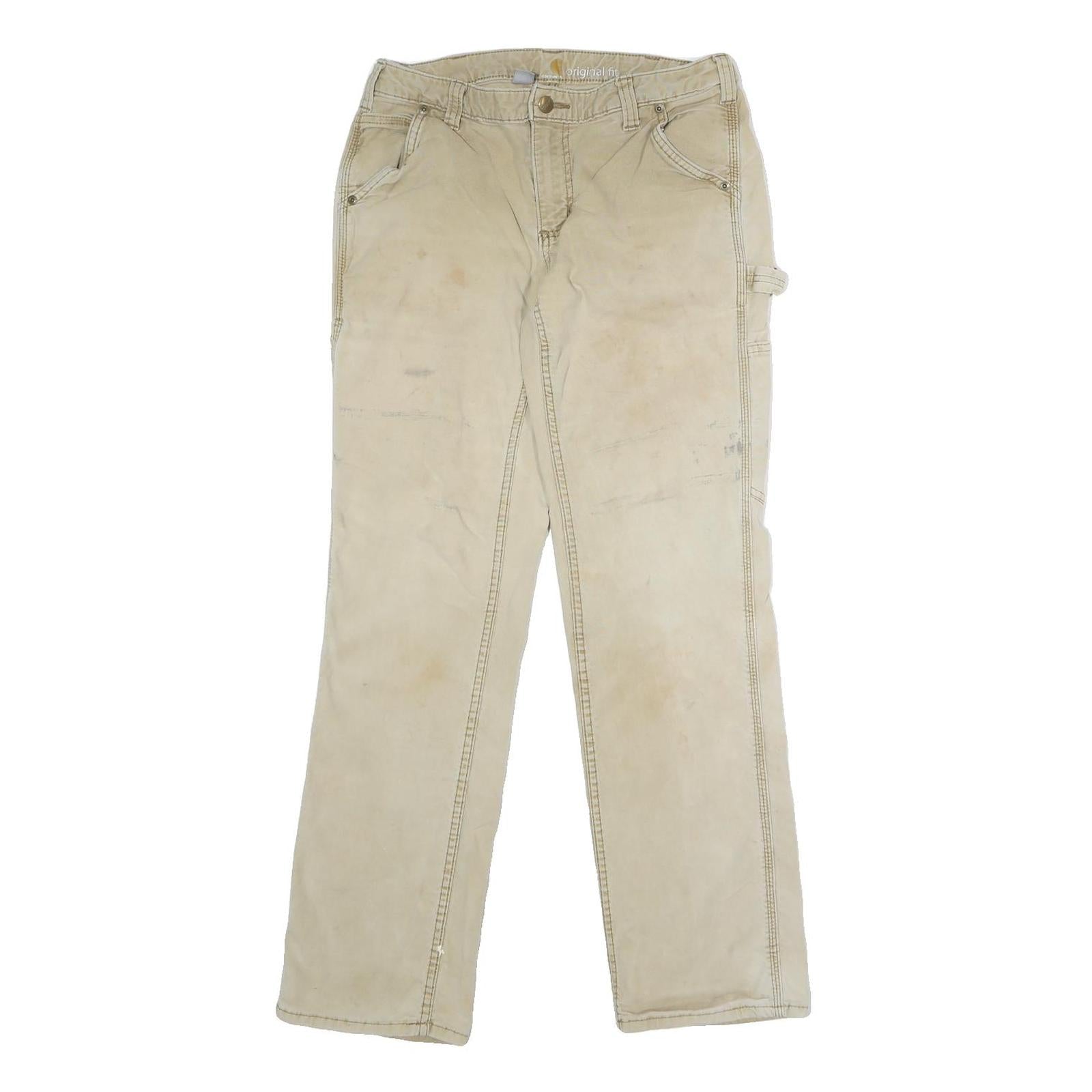 CARHARTT Womens Classic Beige Cotton Blend Jeans W28 L30 Utility Zip Refurbished - N/A refurbished available on Cerqular