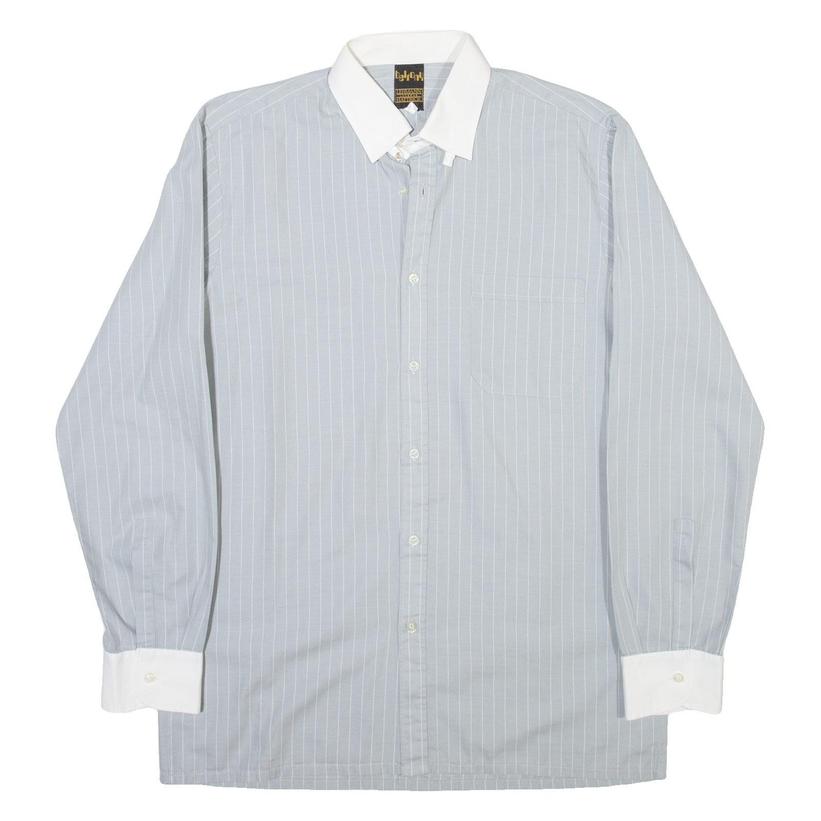 BELTONY Mens Shirt Grey Striped Long Sleeve XS Refurbished - N/A refurbished available on Cerqular