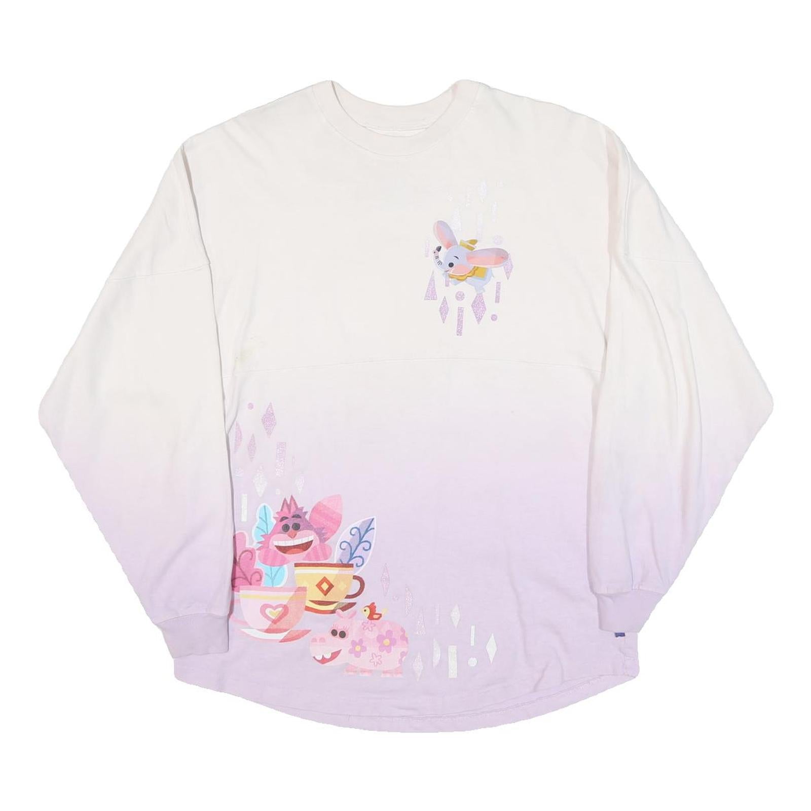 DISNEY Womens White & Lilac Castle Characters Crew Neck XS Sweatshirt Refurbished - N/A refurbished available on Cerqular