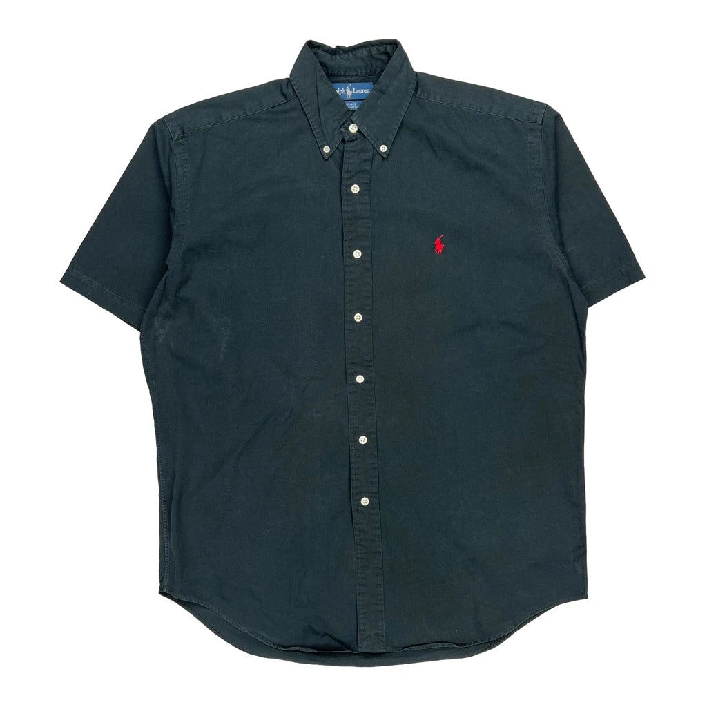 Blake Shirt Ralph Lauren Short Sleeve Shirt - Medium Black Cotton Refurbished - Thrifted (note: this is a term often used to describe second- refurbished available on Cerqular