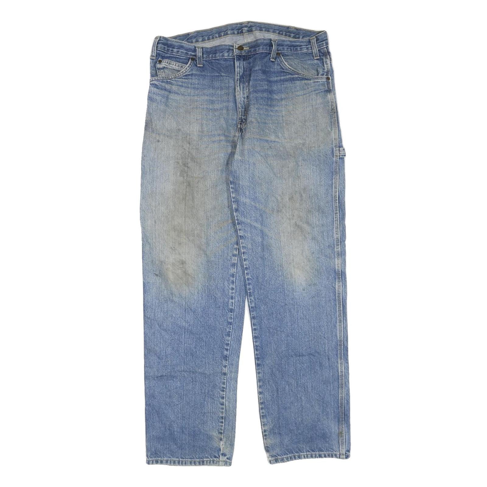 DICKIES Mens Blue Regular Fit Straight Leg Denim W38 L34 Workwear Zip Jeans Refurbished - N/A refurbished available on Cerqular