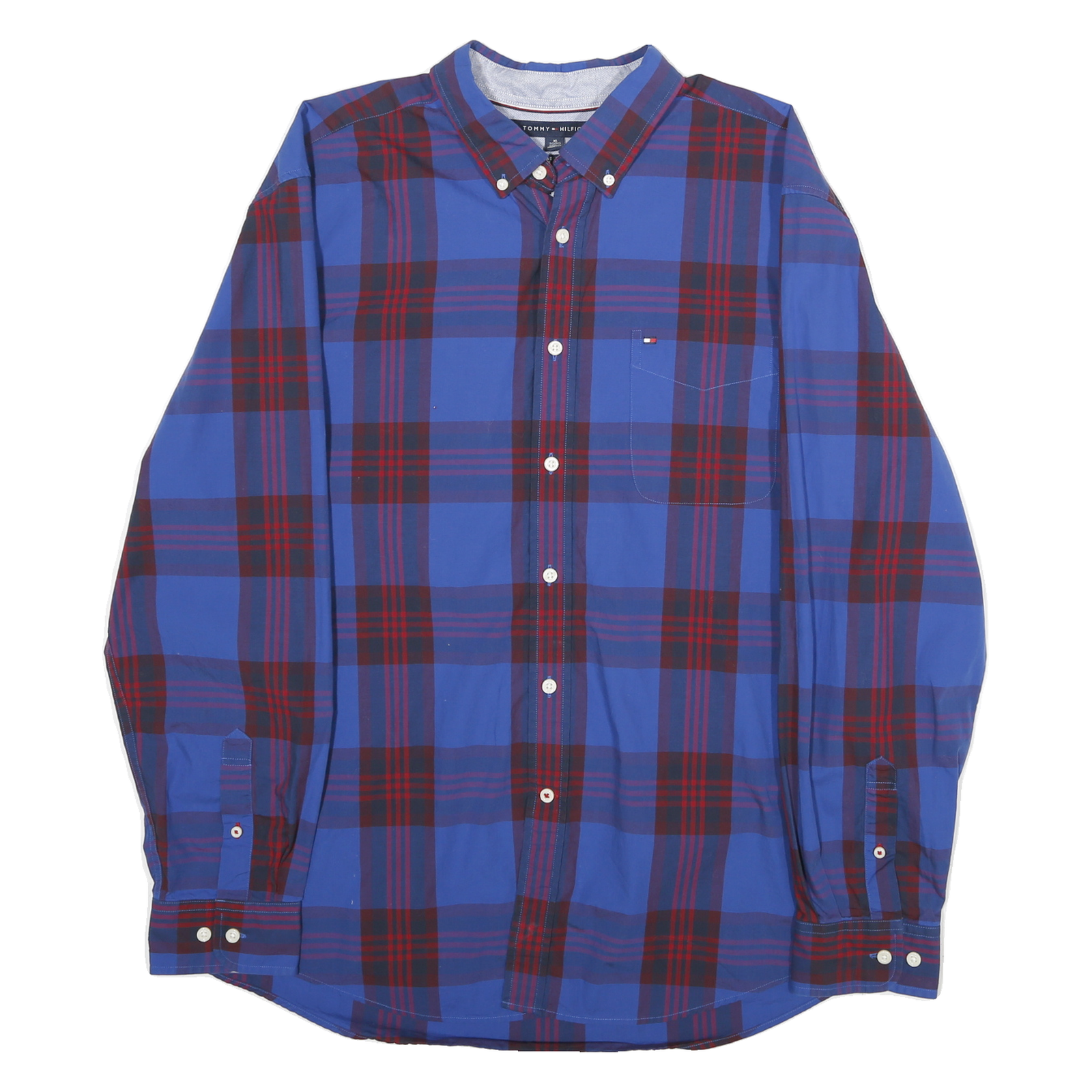 Buy TOMMY HILFIGER Mens Blue Red Check Shirt XL Button-Down Cotton Casual Refurbished - $31.19 TOMMY HILFIGER Mens Blue Red Check Shirt XL Button-Down Cotton Casual Refurbished - N/A refurbished available on Cerqular