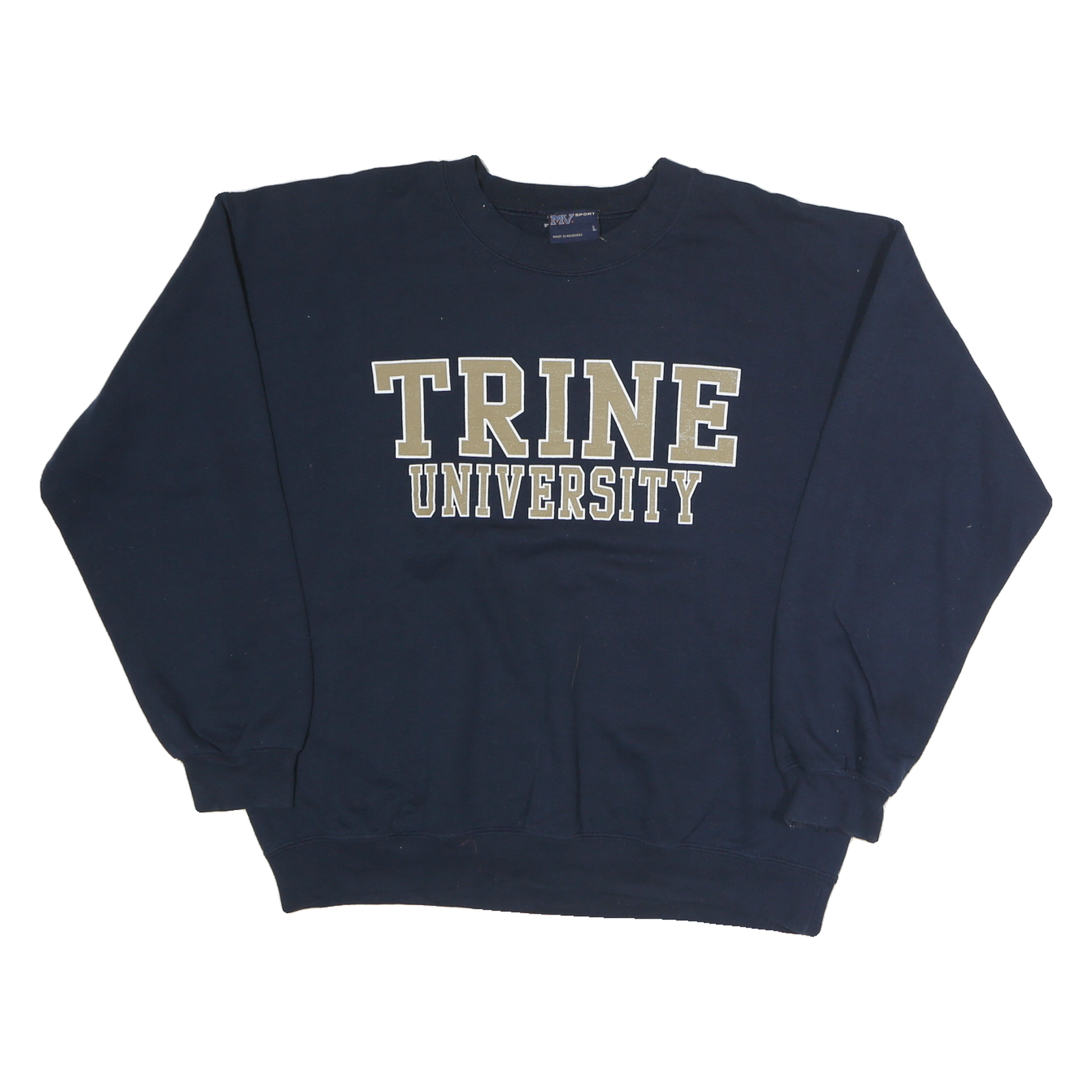 MV SPORT Mens Navy Blue Trine University Sweatshirt Crew Neck L Cotton Refurbished - N/A refurbished available on Cerqular