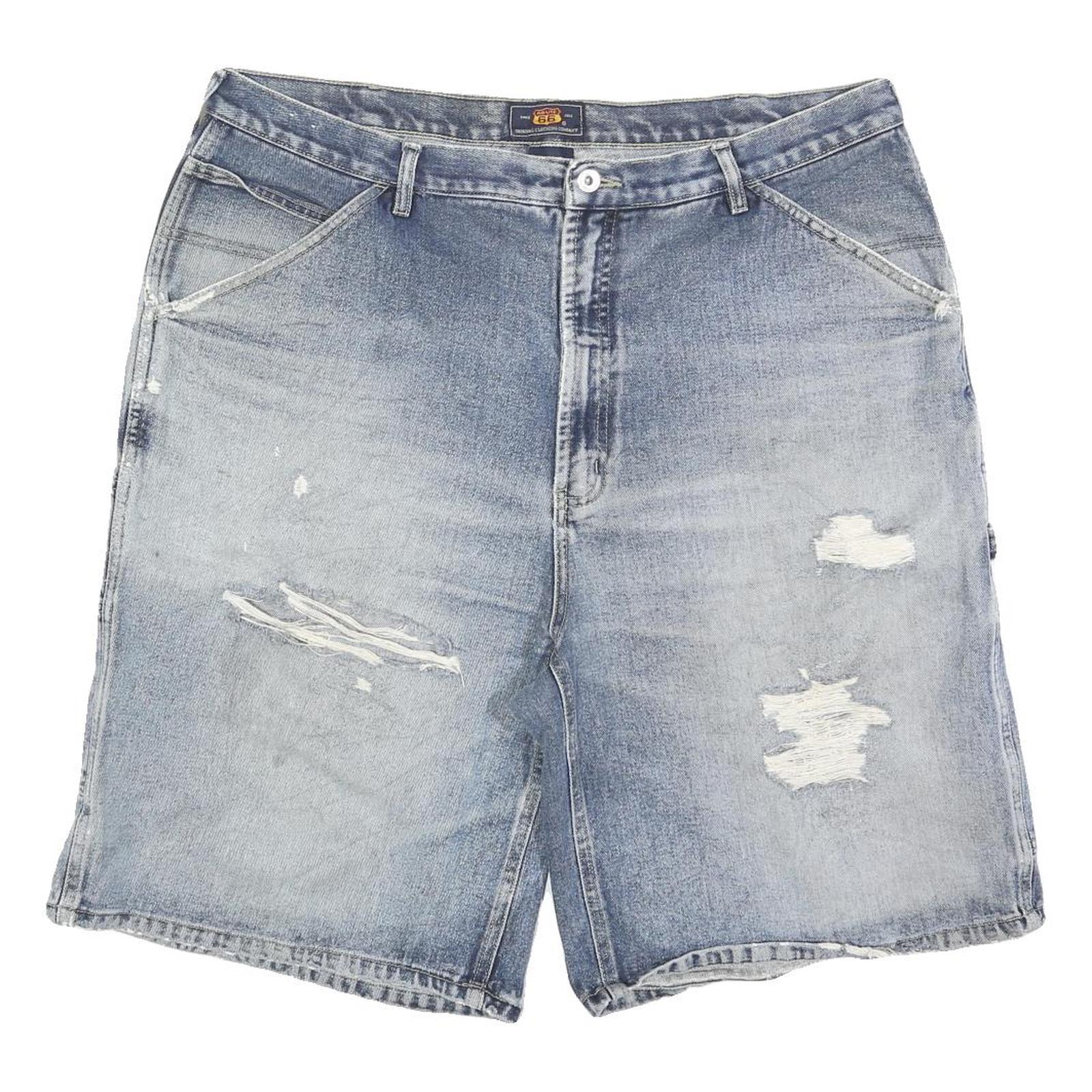 ROUTE 66 Mens Denim Blue Casual XL W40 Distressed Cotton Blend Shorts Refurbished - N/A refurbished available on Cerqular