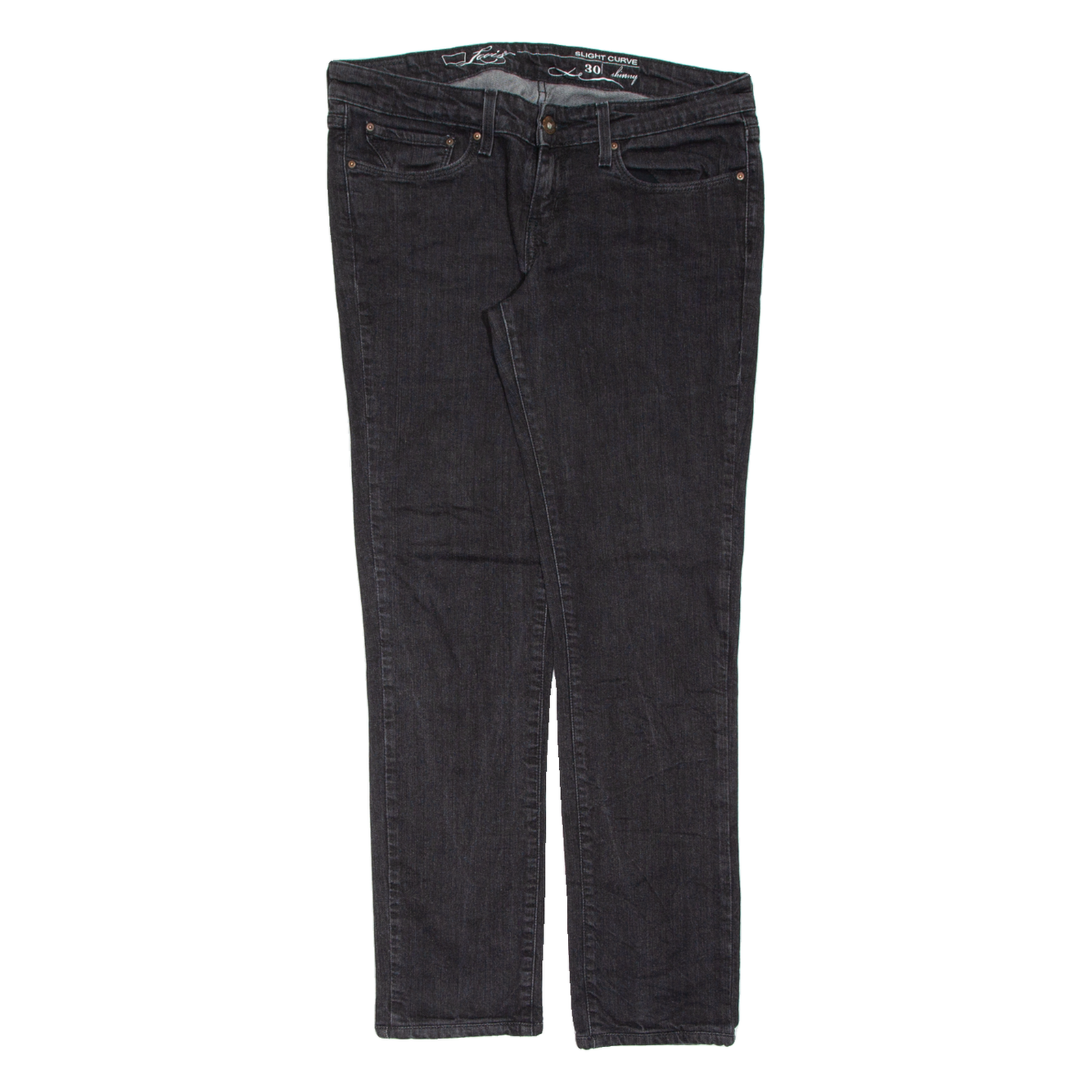 LEVI'S Slight Curve Womens Jeans Black Slim Straight W30 L30 Refurbished - N/A refurbished available on Cerqular