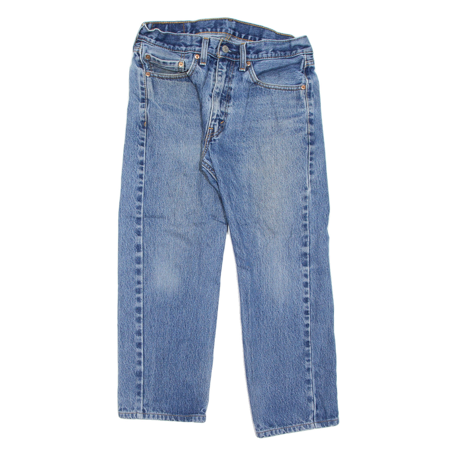 LEVI'S 505 Jeans Mens Blue Regular Straight Stone Wash W32 L24 Refurbished - N/A refurbished available on Cerqular