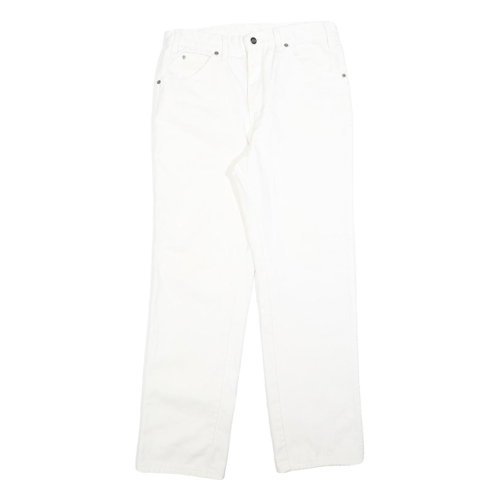 DICKIES Mens White Regular Fit Straight Denim Jeans W30 L30 Classic Cotton Blend Refurbished - N/A refurbished available on Cerqular