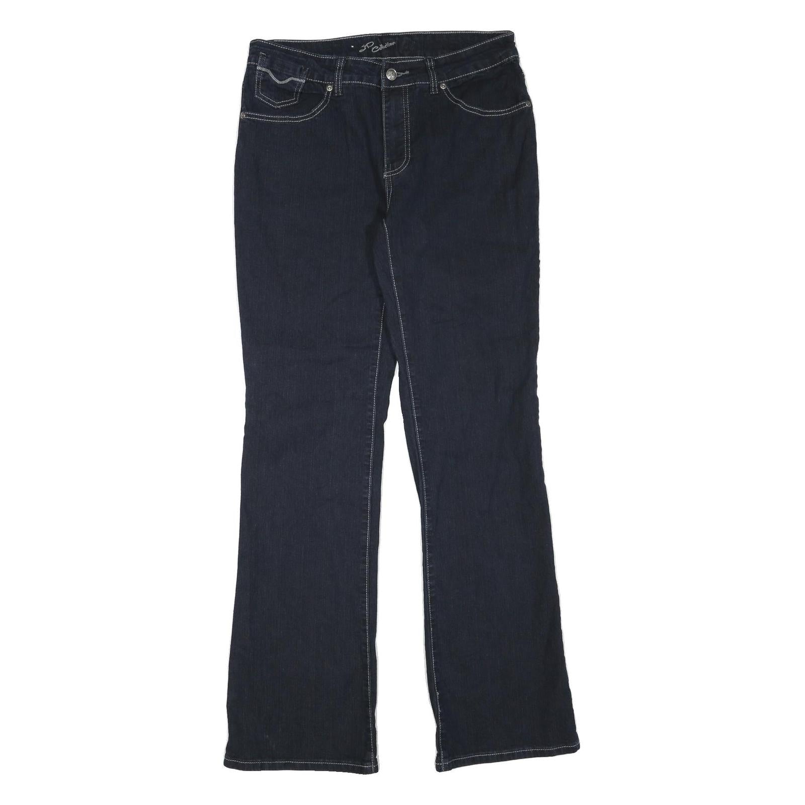 JP COLLECTION Womens Jeans Blue Regular Classic Denim Raw W32 L32 Zip Pockets Refurbished - N/A refurbished available on Cerqular
