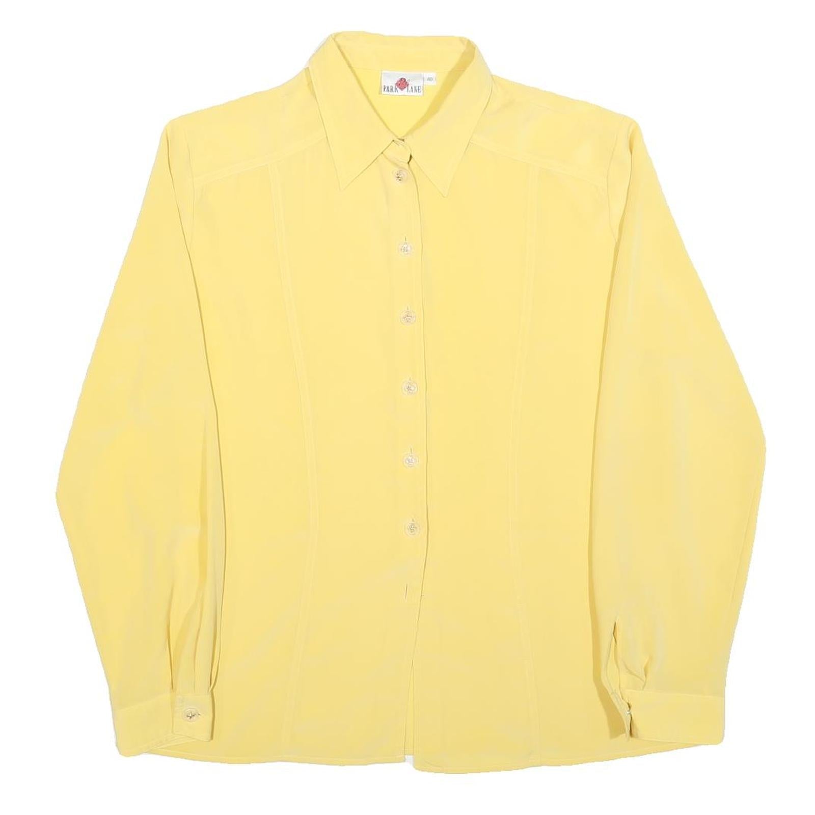 PARK LANE Womens Yellow Shirt Long Sleeve Point Collar L Lightweight Refurbished - N/A refurbished available on Cerqular