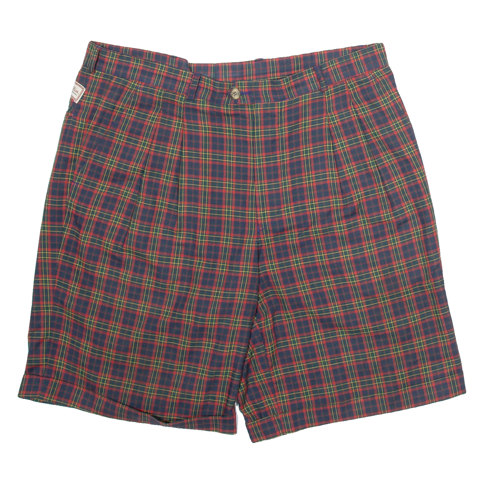 MCGREGOR Mens Chino Shorts Black Relaxed Check M W34 Refurbished - N/A refurbished available on Cerqular
