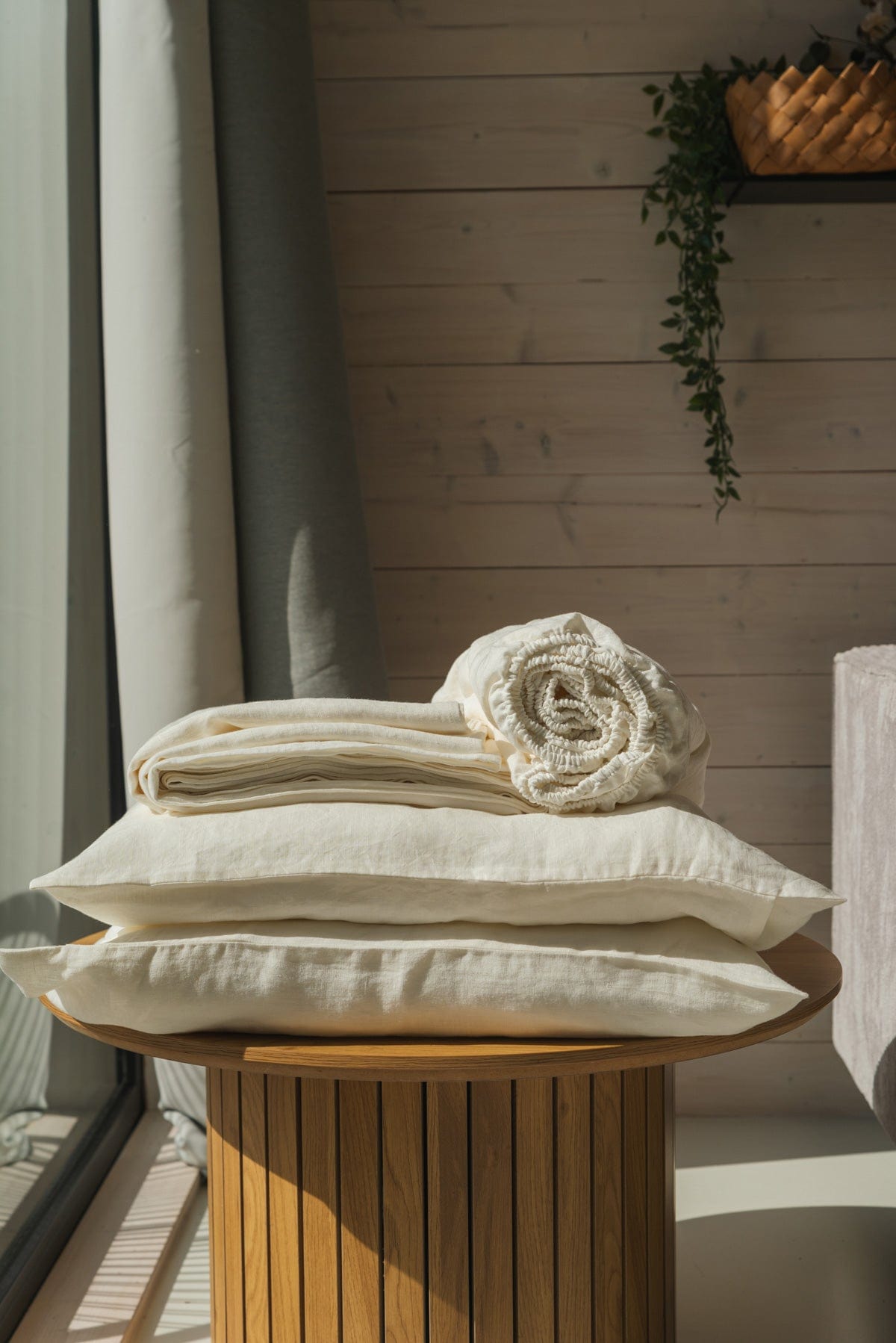 Linen sheets set in White | Size: US Full / Double DEEP + Standart pillowcases Refurbished - Amour Linen refurbished available on Cerqular