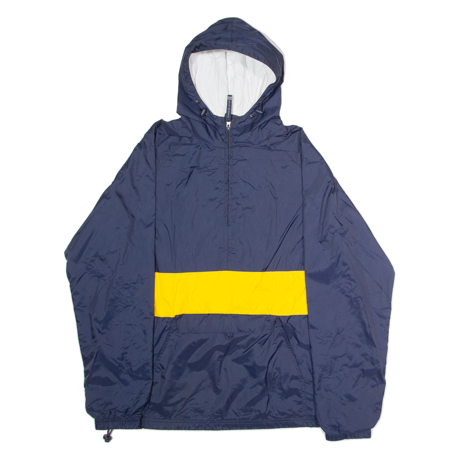 CHARLES RIVER APPAREL Mens Pullover Jacket Blue Nylon 90s Hooded M Refurbished - N/A refurbished available on Cerqular