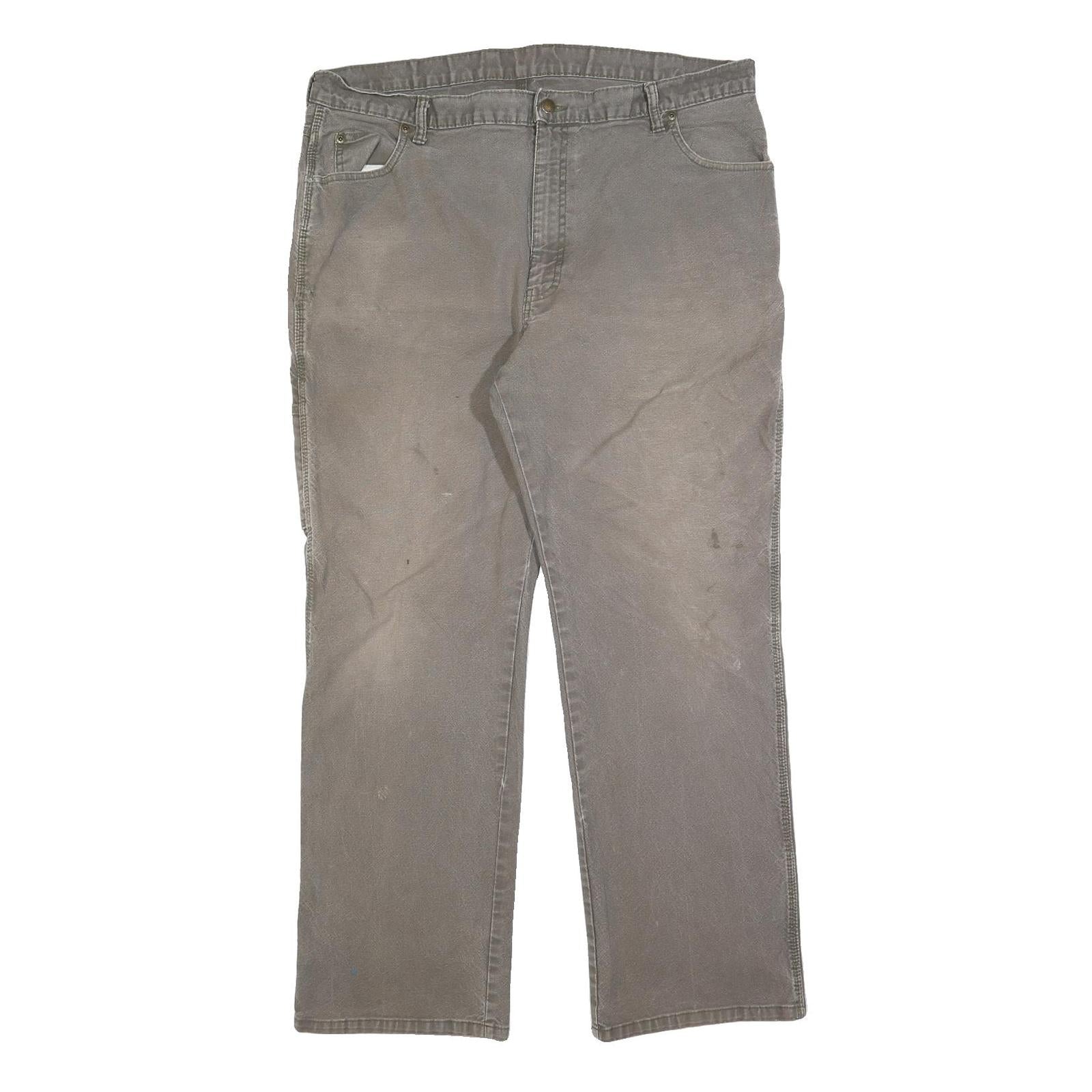 DICKIES Mens Cotton Blend Grey Regular Straight Trousers W40 L32 Workwear Zip Refurbished - N/A refurbished available on Cerqular