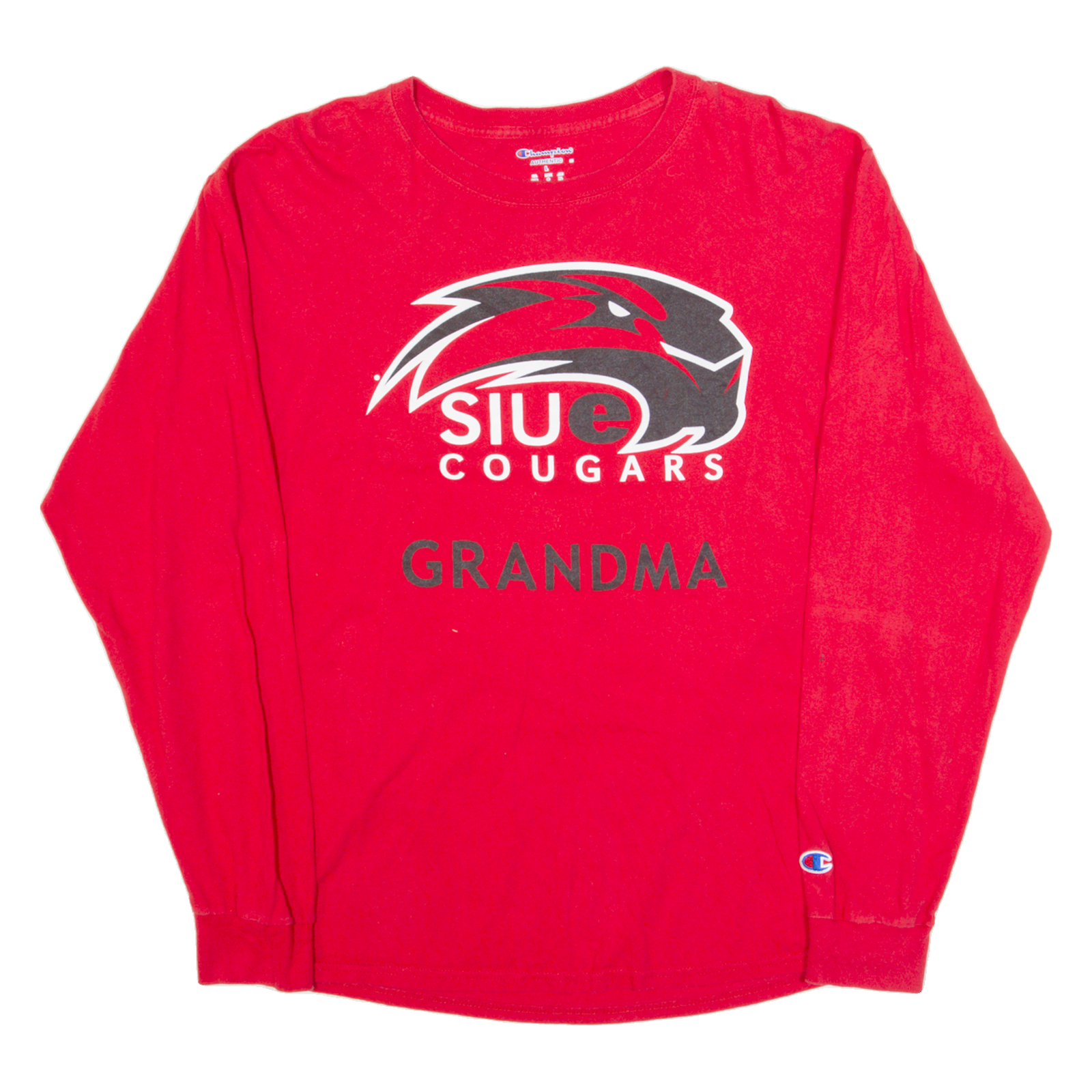 CHAMPION Siue Cougars Grandma Mens T-Shirt Red Long Sleeve USA L Refurbished - N/A refurbished available on Cerqular