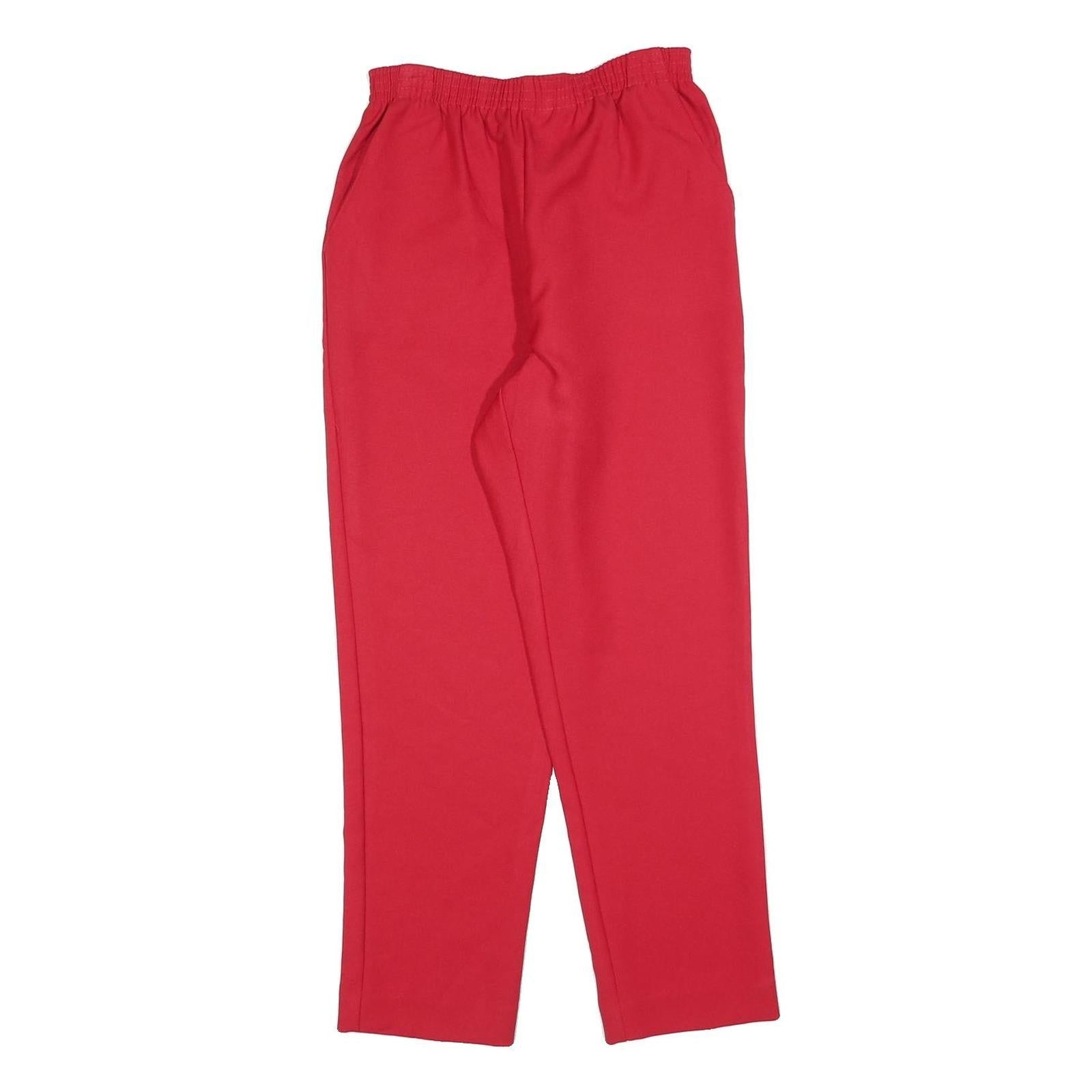 DON KENNY Womens Polyester Red Relaxed Straight Trousers W26 L26 Elastic Waist Refurbished - N/A refurbished available on Cerqular