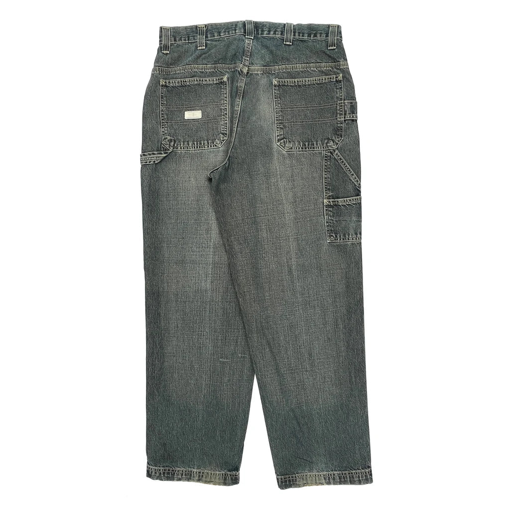 Unbranded Cargo Carpenter Jeans - 35W 32L Grey Cotton Refurbished - Thrifted (note: this is a term often used to describe second- refurbished available on Cerqular