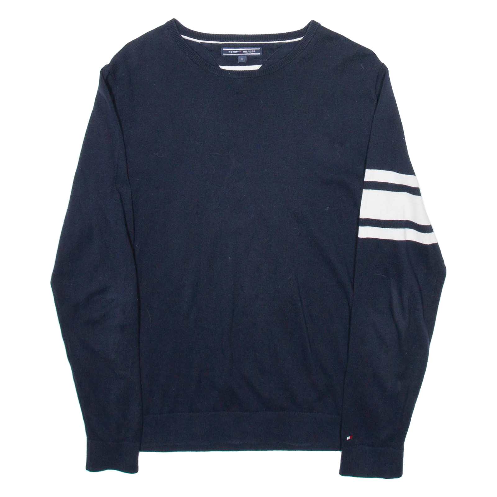 TOMMY HILFIGER Mens Jumper Blue Tight Knit 3/4 Sleeve Wool M Refurbished - N/A refurbished available on Cerqular