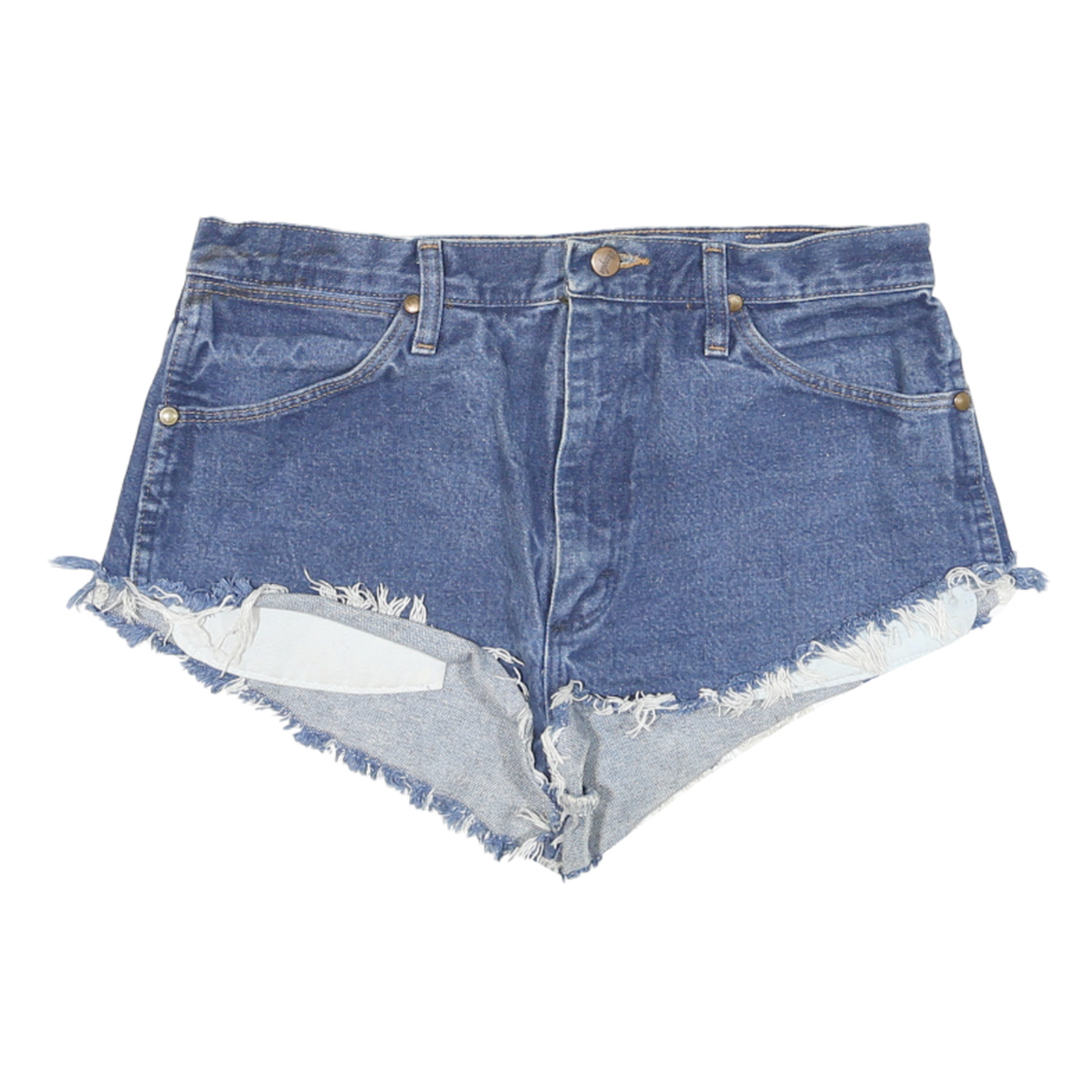 WRANGLER Womens Denim Blue Cut-Off Shorts L W32 Frayed Hem Casual Summer Refurbished - N/A refurbished available on Cerqular