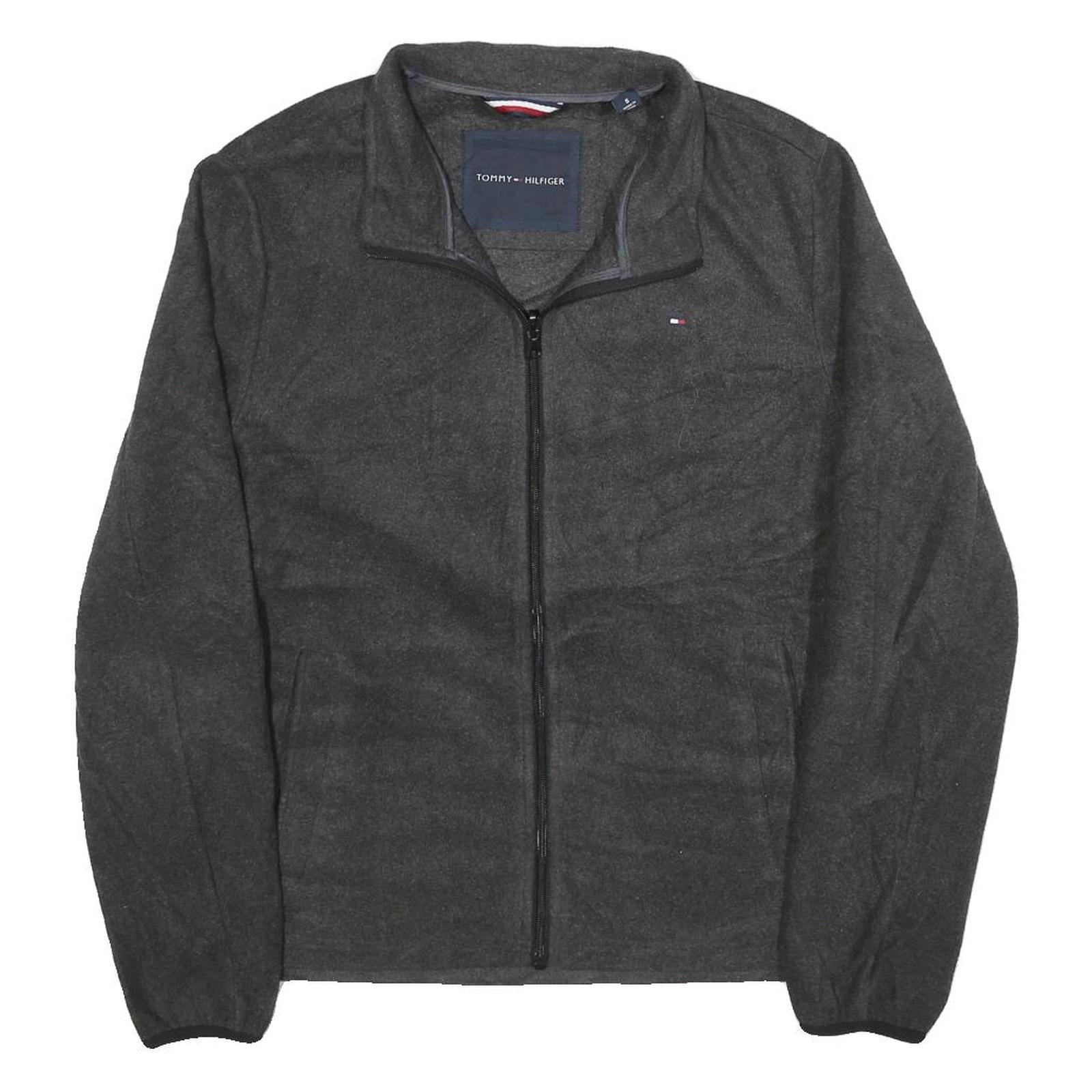 TOMMY HILFIGER Womens Grey Plain Full Zip Crew Neck Basic Knit S Casual Jumper Refurbished - N/A refurbished available on Cerqular
