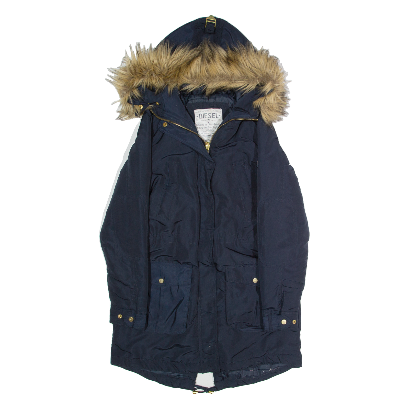 DIESEL Womens Parka Coat Blue Hooded S Refurbished - N/A refurbished available on Cerqular