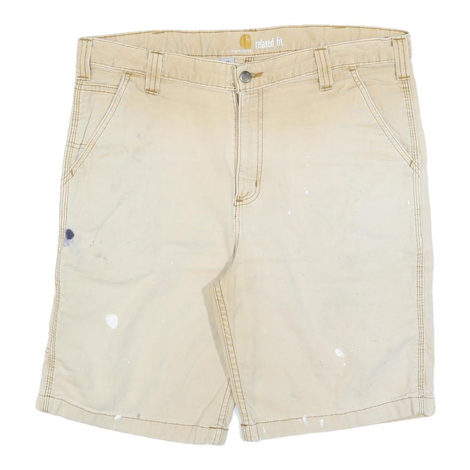 CARHARTT Mens Shorts Beige Relaxed Fit XL W38 Workwear Cotton Blend Refurbished - N/A refurbished available on Cerqular
