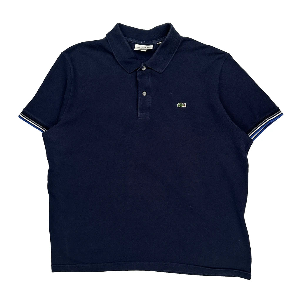 Lacoste Slim Fit Polo Shirt - 2XL Navy Cotton Refurbished - Thrifted (note: this is a term often used to describe second- refurbished available on Cerqular