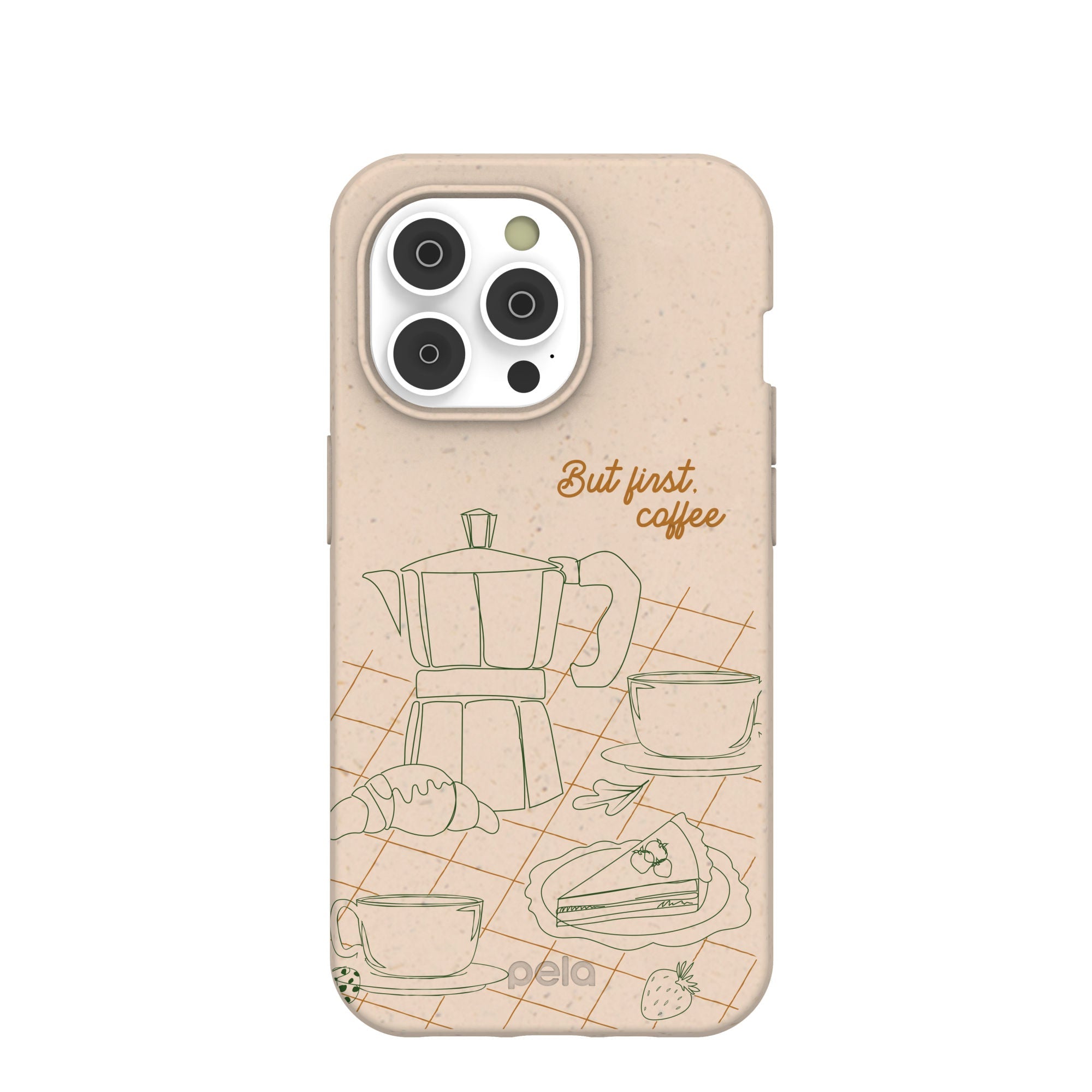 Seashell But First iPhone 14 Pro Case Refurbished - Pela Case refurbished available on Cerqular