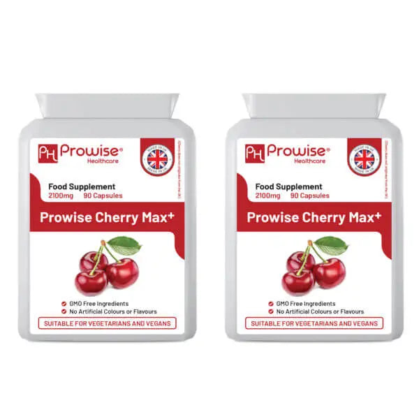 Cherry Max+ 2100mg 90 Capsules Pack Of 2 | Suitable For Vegetarians & Vegans | Made In UK Refurbished - Prowise Healthcare refurbished available on Cerqular