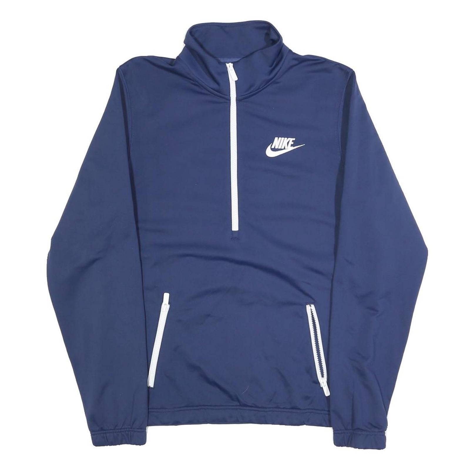 NIKE Mens Blue 1/4 Zip S Polyester Blend Sports Sweatshirt Refurbished - N/A refurbished available on Cerqular