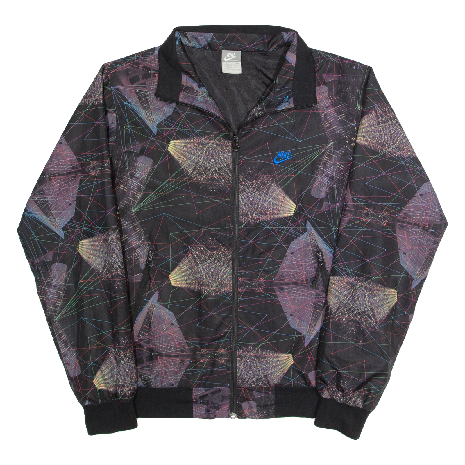 NIKE Womens Track Jacket Black Crazy Pattern S Refurbished - N/A refurbished available on Cerqular