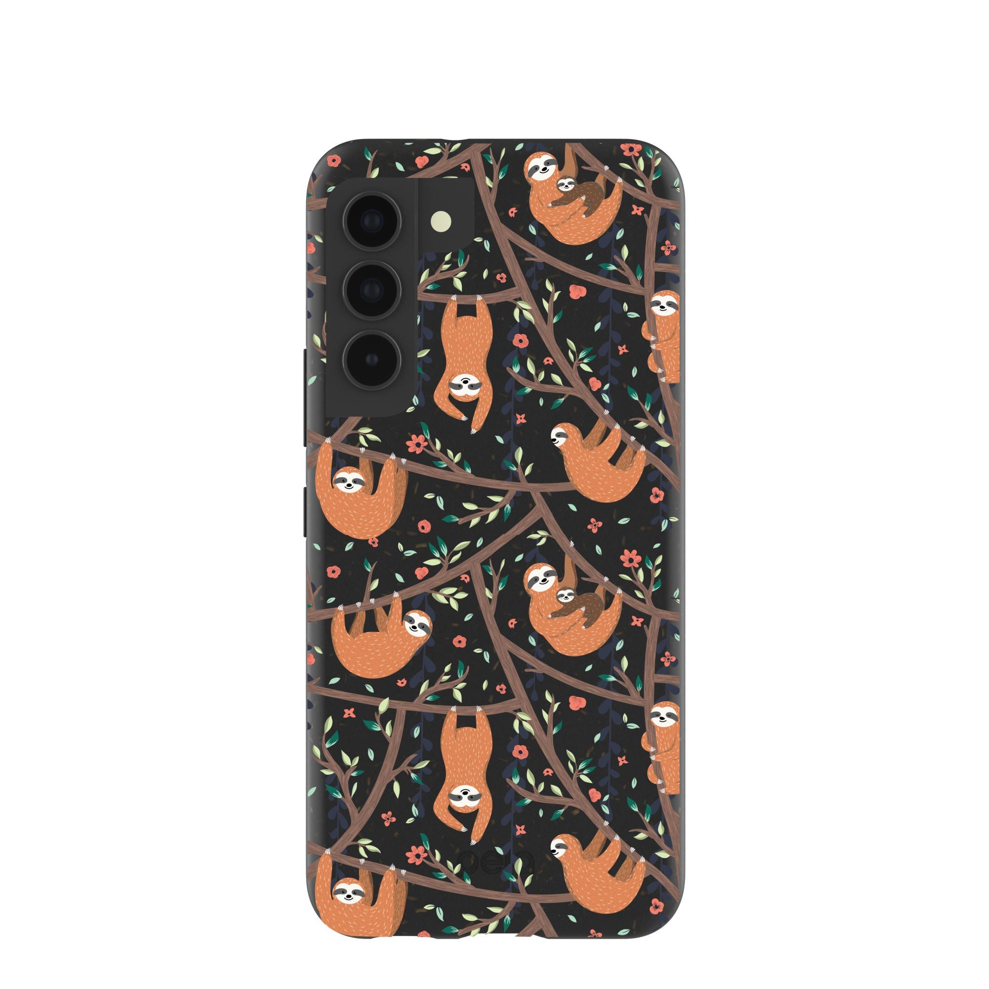 Black Jungle Sloths Samsung Galaxy S22 Case Refurbished - Pela Case refurbished available on Cerqular