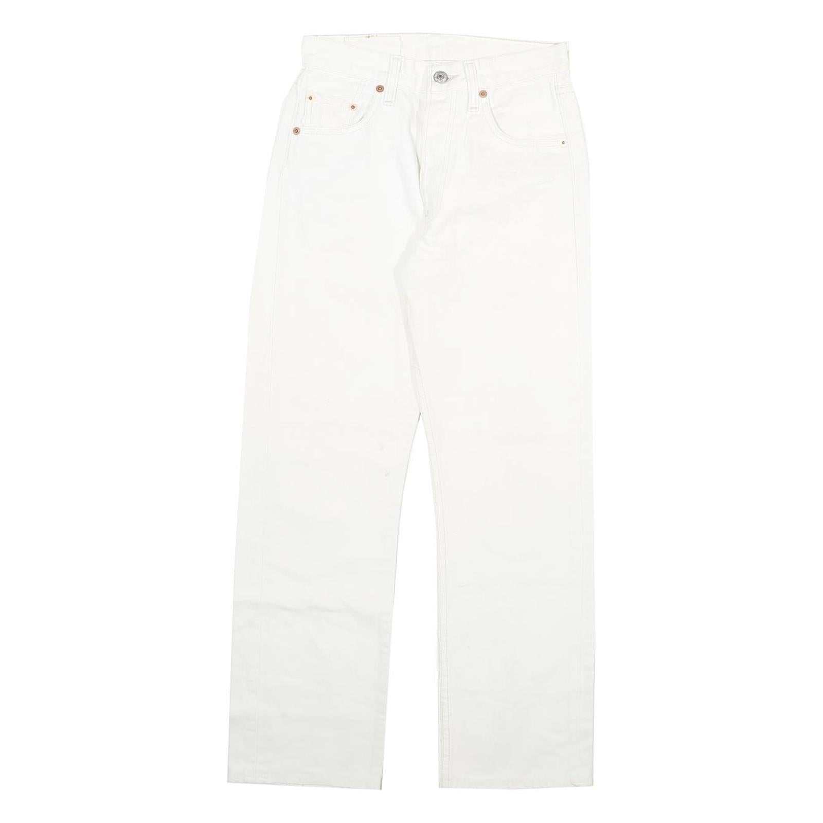 LEVI'S 501 Womens Jeans White Regular Straight Denim W24 L25 Classic Cotton Refurbished - N/A refurbished available on Cerqular