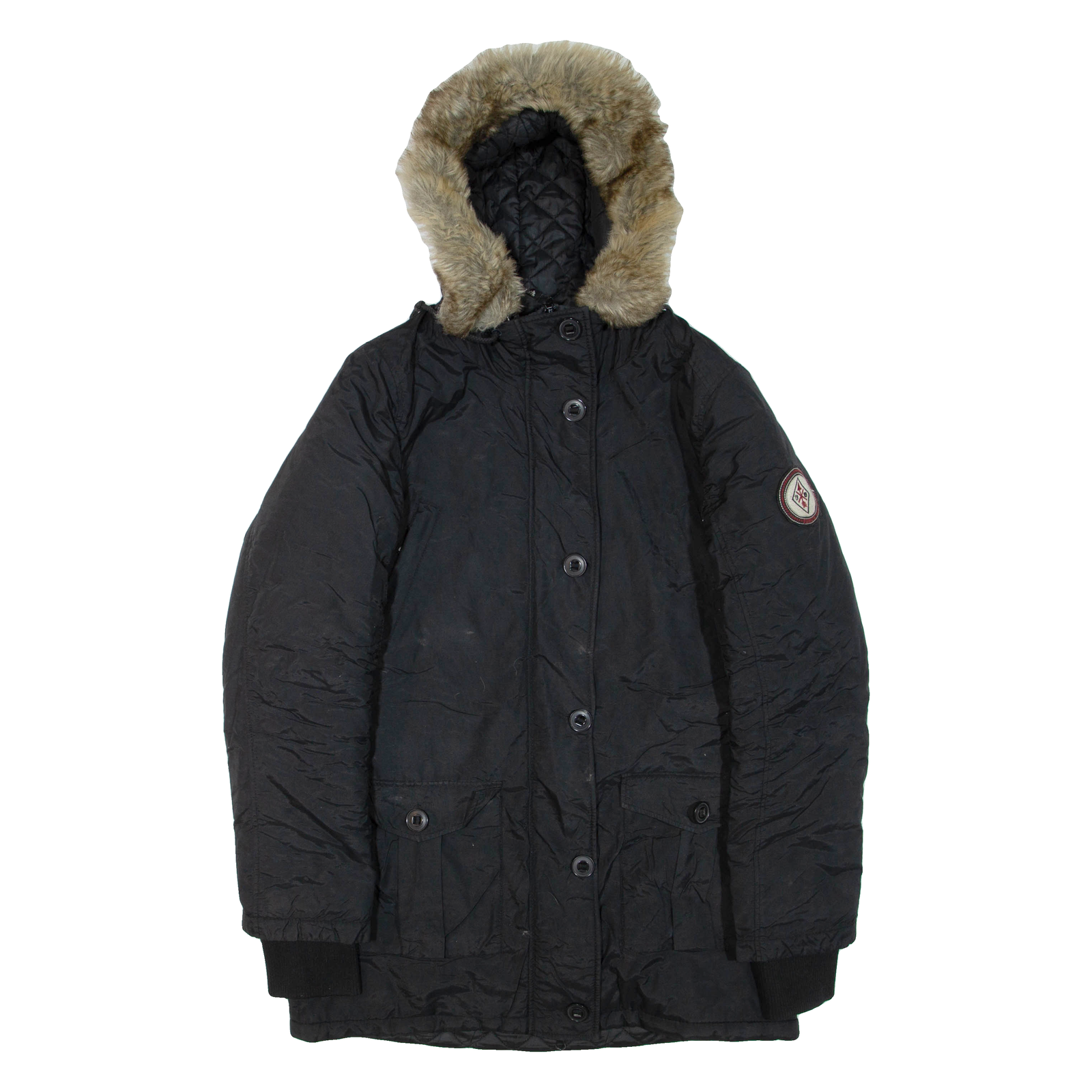 BENCH Womens Puffer Jacket Black Hooded XL Refurbished - N/A refurbished available on Cerqular