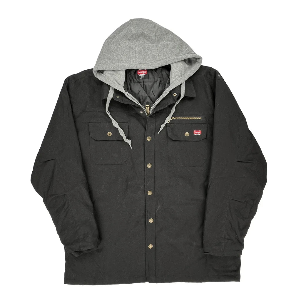 Workwear Wrangler Jacket - XL Black Cotton Refurbished - Thrifted (note: this is a term often used to describe second- refurbished available on Cerqular