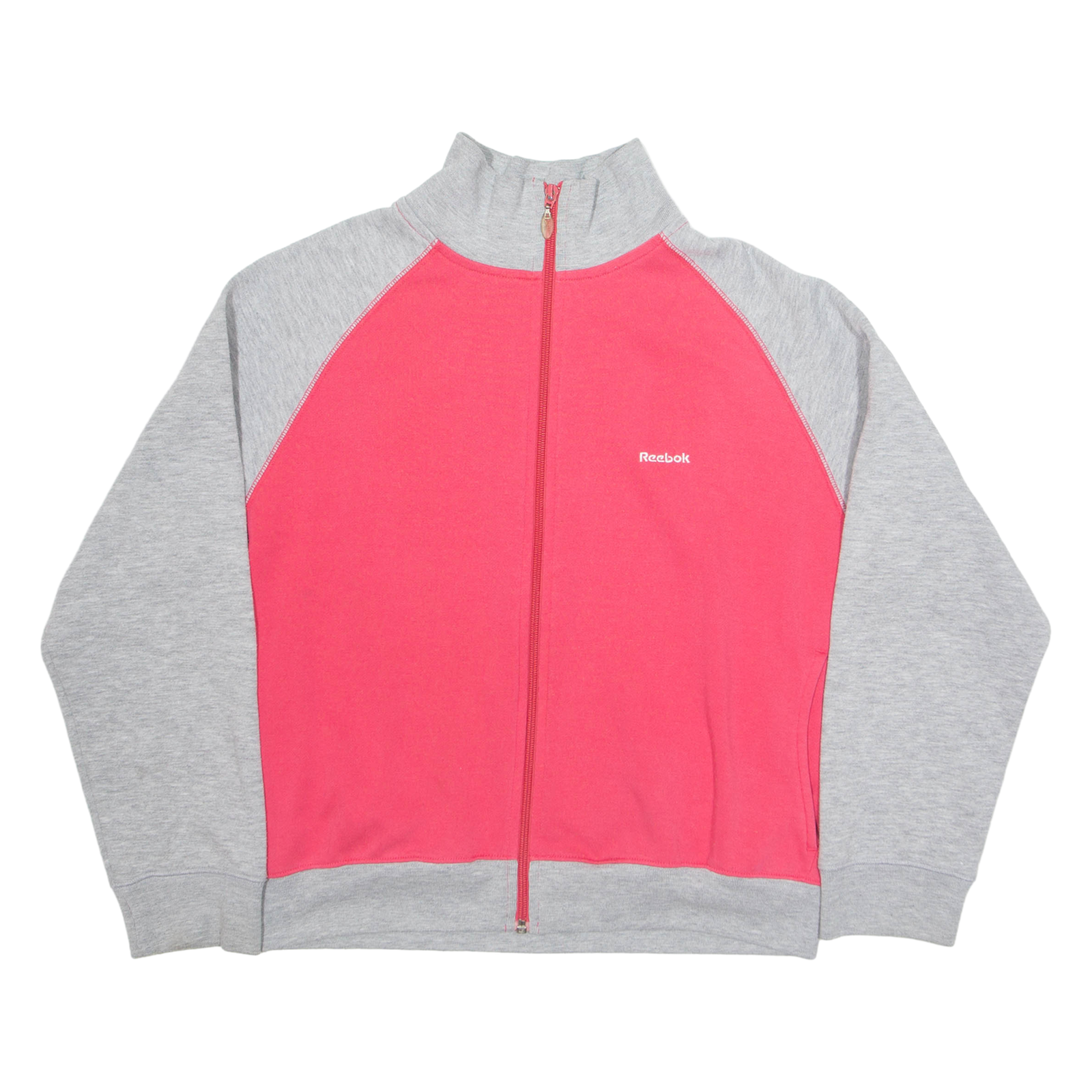 REEBOK Zip Up Womens Sweatshirt Pink High Neck UK 14 Refurbished - N/A refurbished available on Cerqular