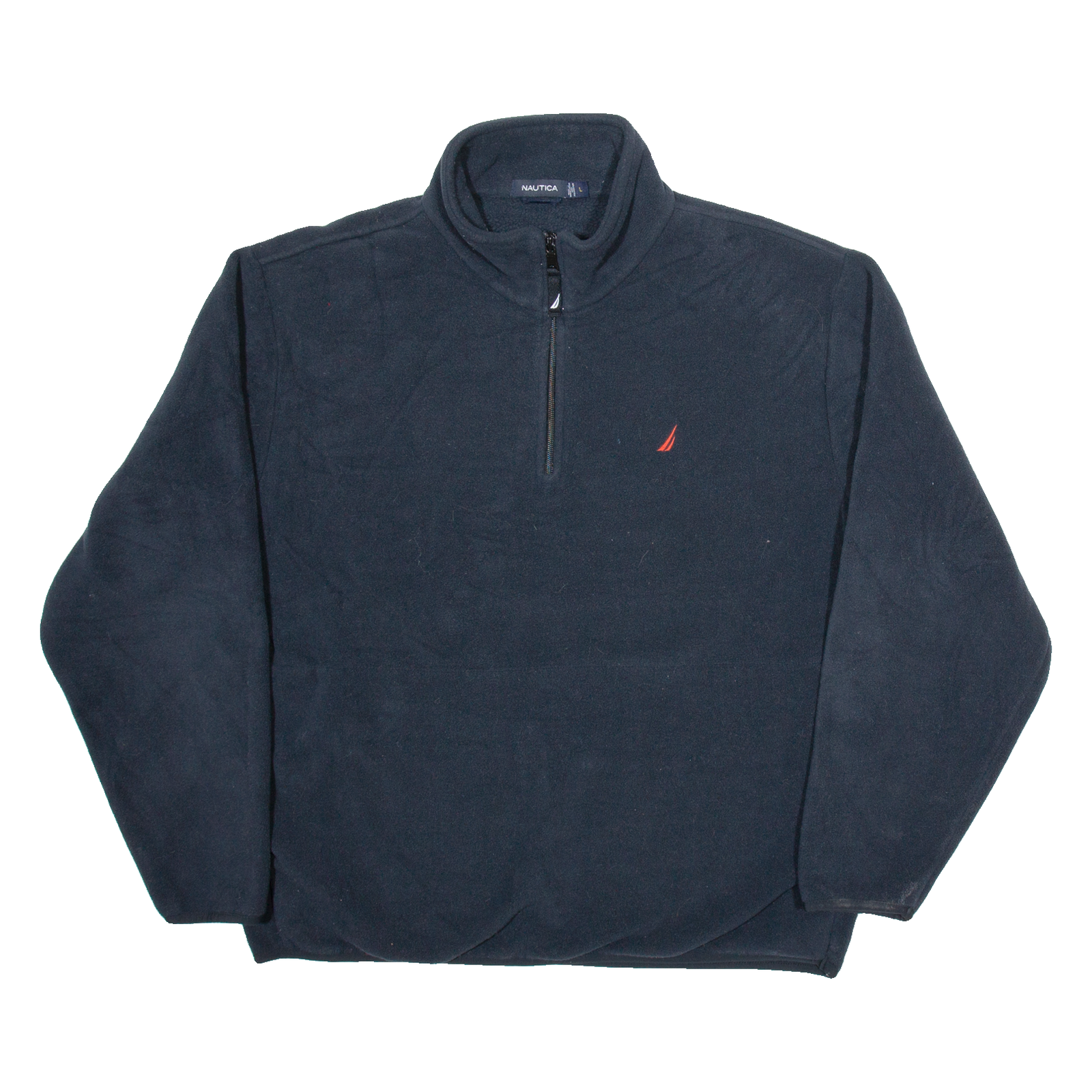 NAUTICA Mens Fleece Black 1/4 Zip Tight Knit L Refurbished - N/A refurbished available on Cerqular