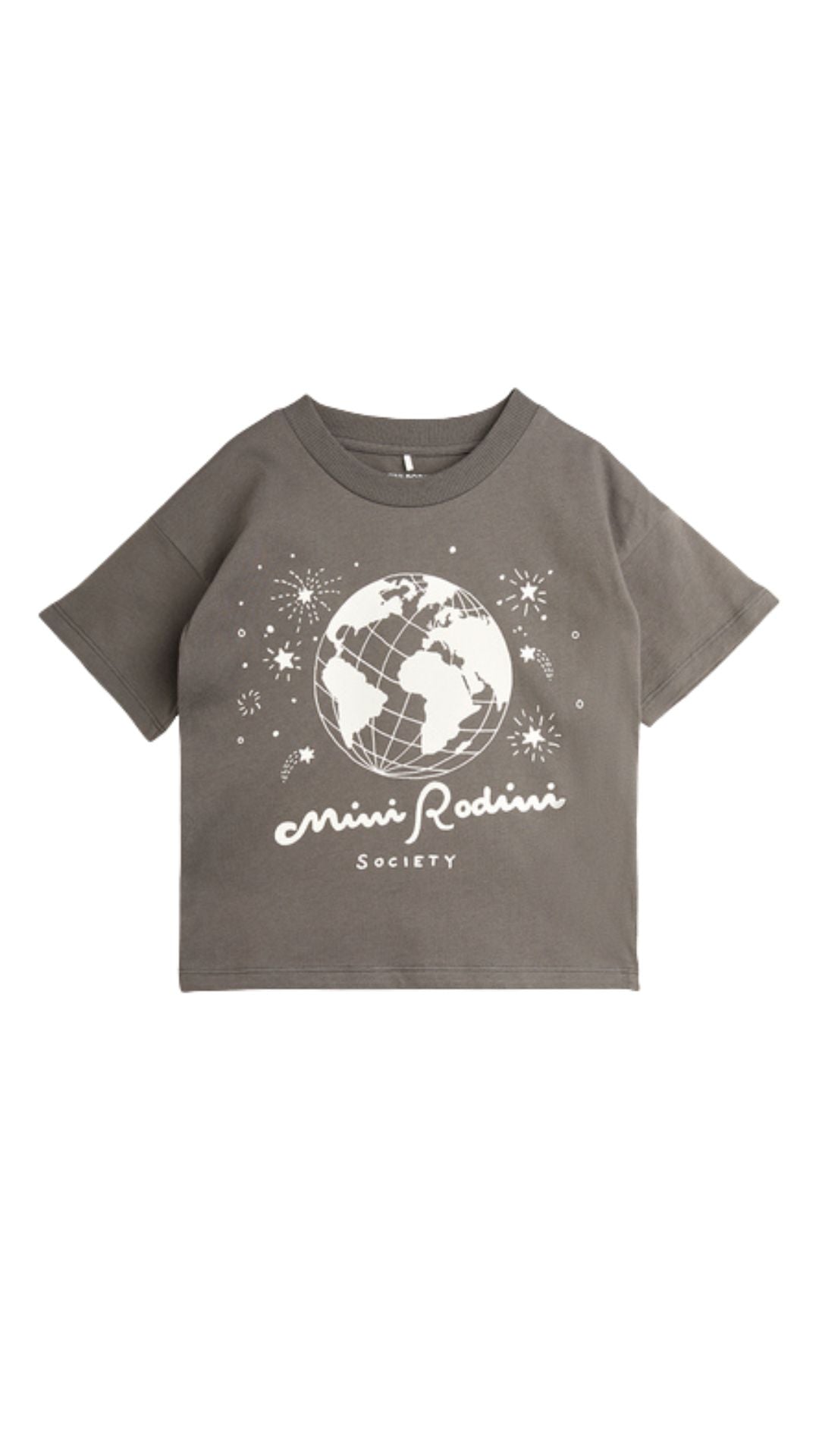 Mini Rodini Society T-shirt - Grey | Size: 104/110cm Refurbished - N/A (Note: This brand may not be well-known globally refurbished available on Cerqular