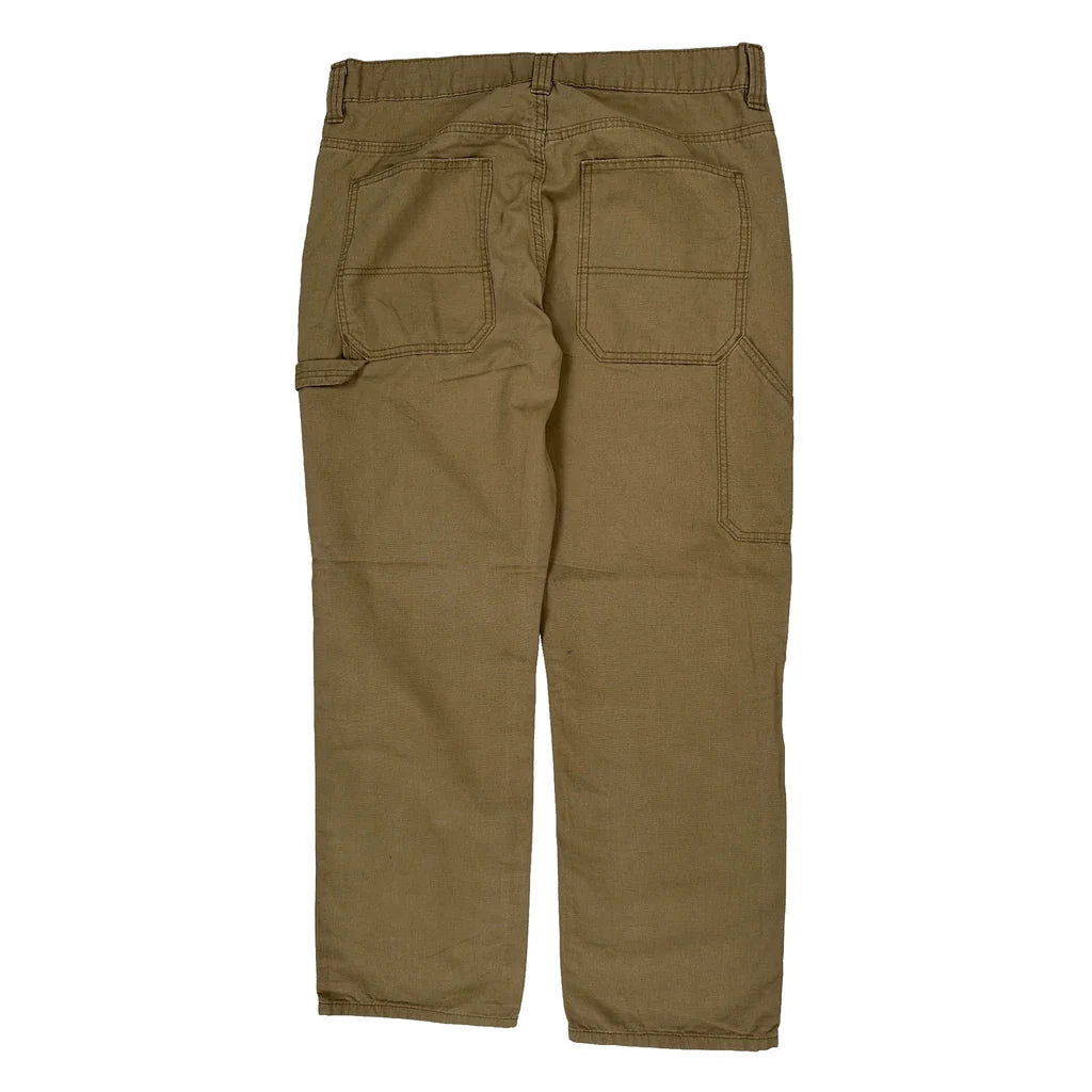 Blue Mountain Carpenter Trousers - 34W 30L Brown Cotton Refurbished - Thrifted (note: this is a term often used to describe second- refurbished available on Cerqular