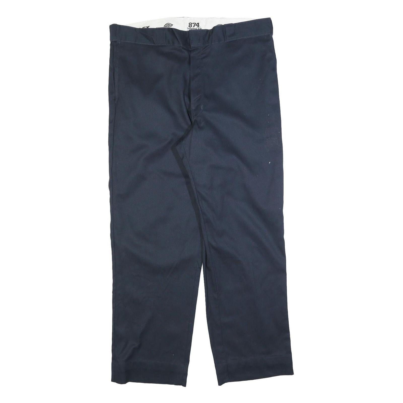 DICKIES Mens Cotton Blend Navy Relaxed Straight Trousers W38 L29 Workwear Refurbished - N/A refurbished available on Cerqular